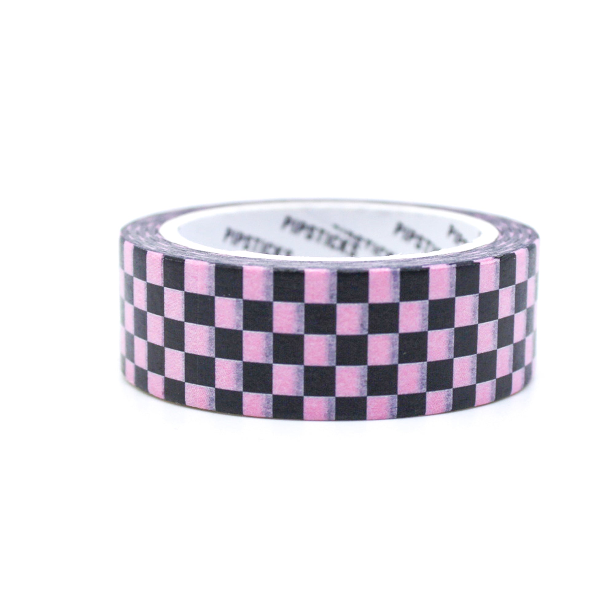 Elevate your creative projects with our Pink and Black Checkered Washi Tape. This vibrant washi tape features a bold and stylish checkered pattern in contrasting pink and black hues, perfect for adding a pop of color and a touch of modern flair to your scrapbook pages, planner spreads, and DIY crafts.