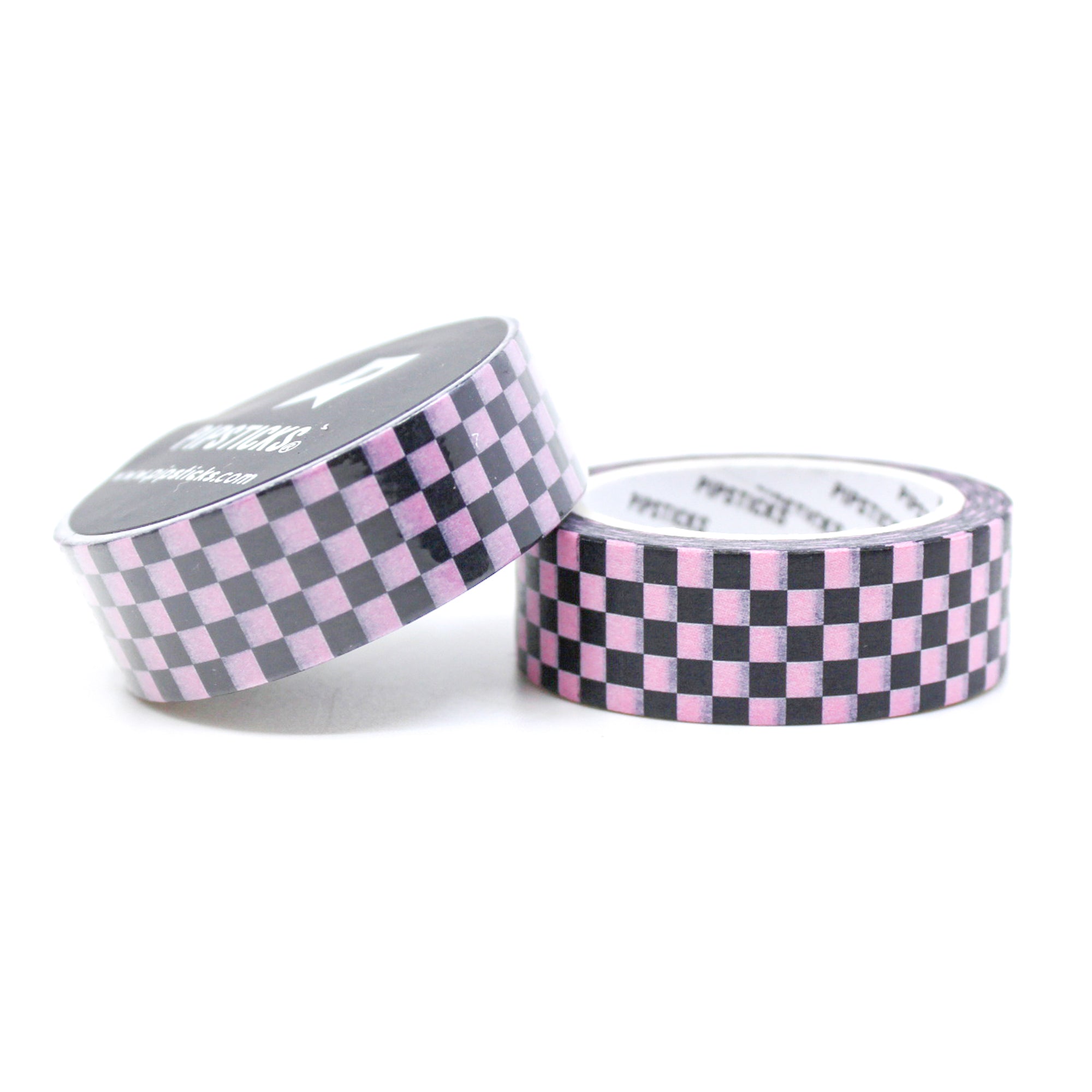 Elevate your creative projects with our Pink and Black Checkered Washi Tape. This vibrant washi tape features a bold and stylish checkered pattern in contrasting pink and black hues, perfect for adding a pop of color and a touch of modern flair to your scrapbook pages, planner spreads, and DIY crafts.