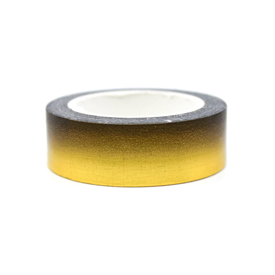 Enhance your crafts with our captivating gold foil ombre to black foil washi tape, featuring a stunning transition from shimmering gold to sleek black for a touch of glamour. This tape is sold at BBB Supplies Craft Shop.