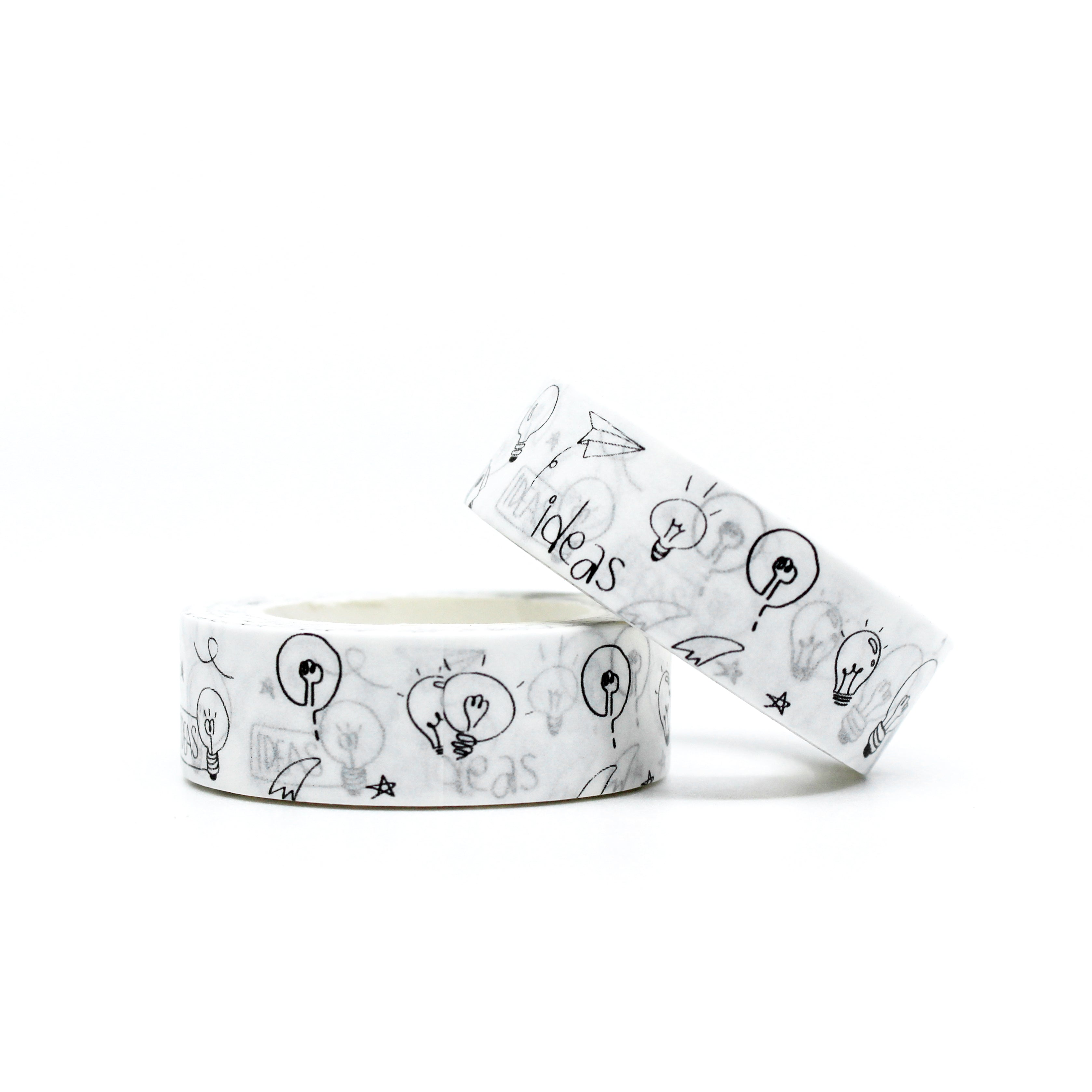 Add a playful twist to your projects with our light bulb washi tape, showcasing a delightful pattern of light bulbs that symbolize bright ideas and innovation. This tape is sold at BBB Supplies Craft Shop.