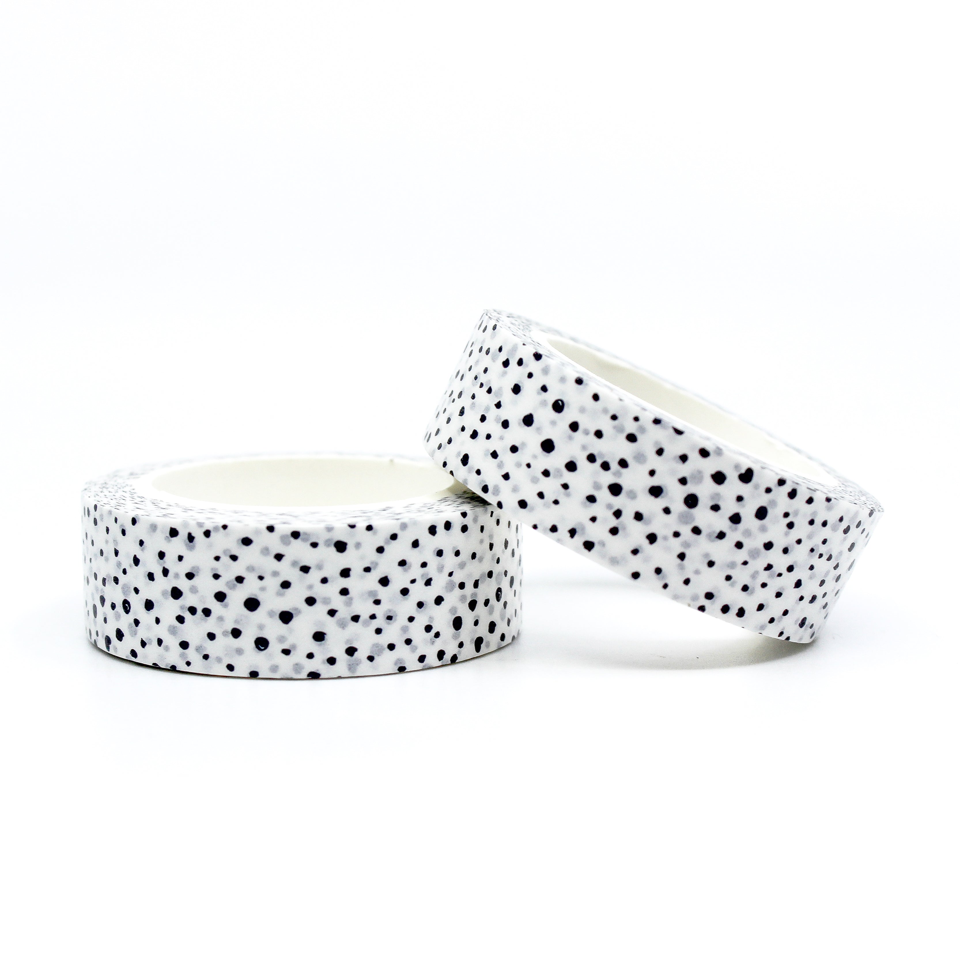 Elevate your projects with our captivating white tiny speckle washi tape, showcasing a fine pattern of small white speckles, adding a subtle texture and depth to your designs. This tape is sold at BBB Supplies Craft Shop.