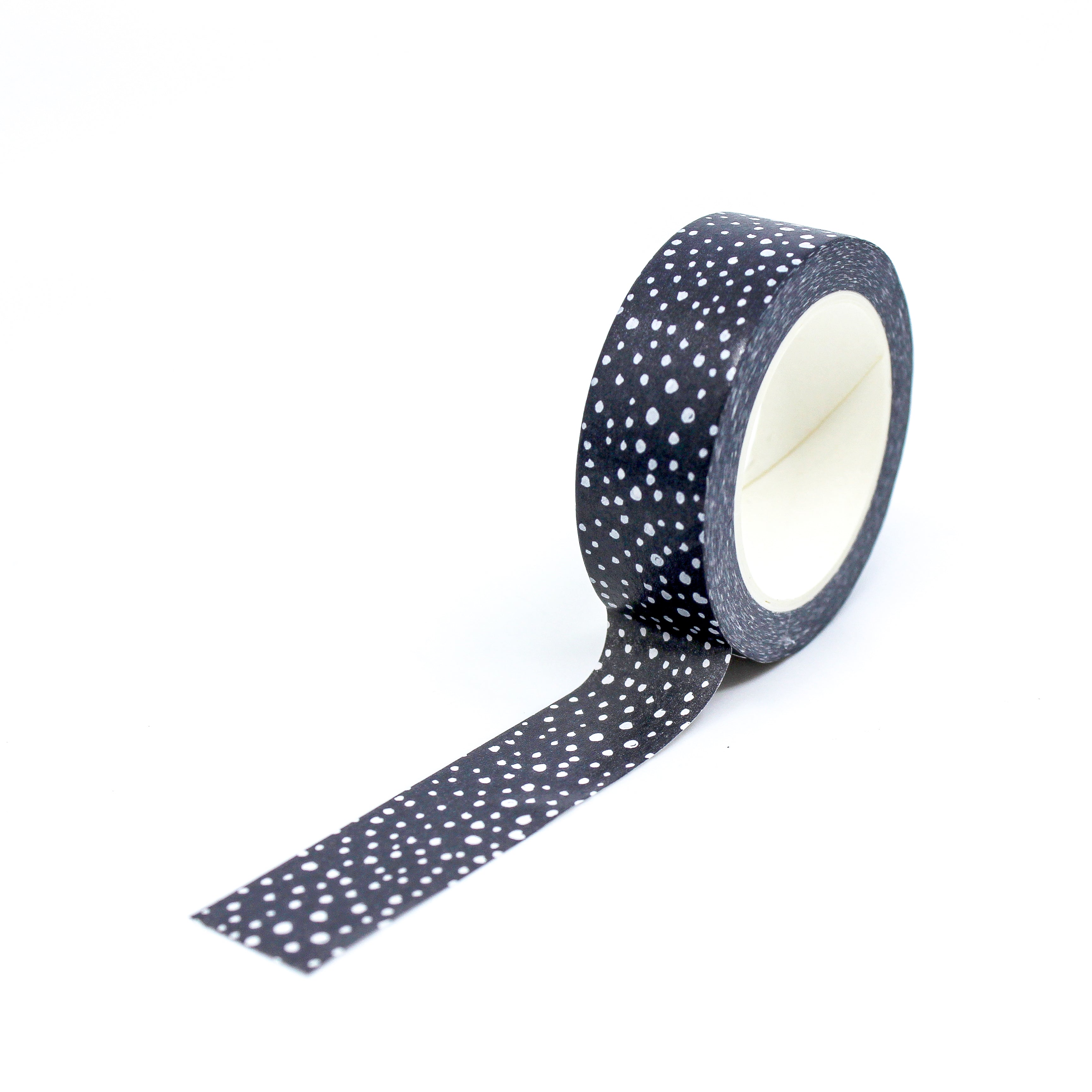 Add a subtle and modern touch to your crafts with our tiny speckles black washi tape, featuring delicate and scattered speckles in black for a minimalist and contemporary look. This tape is sold at BBB Supplies Craft Shop.