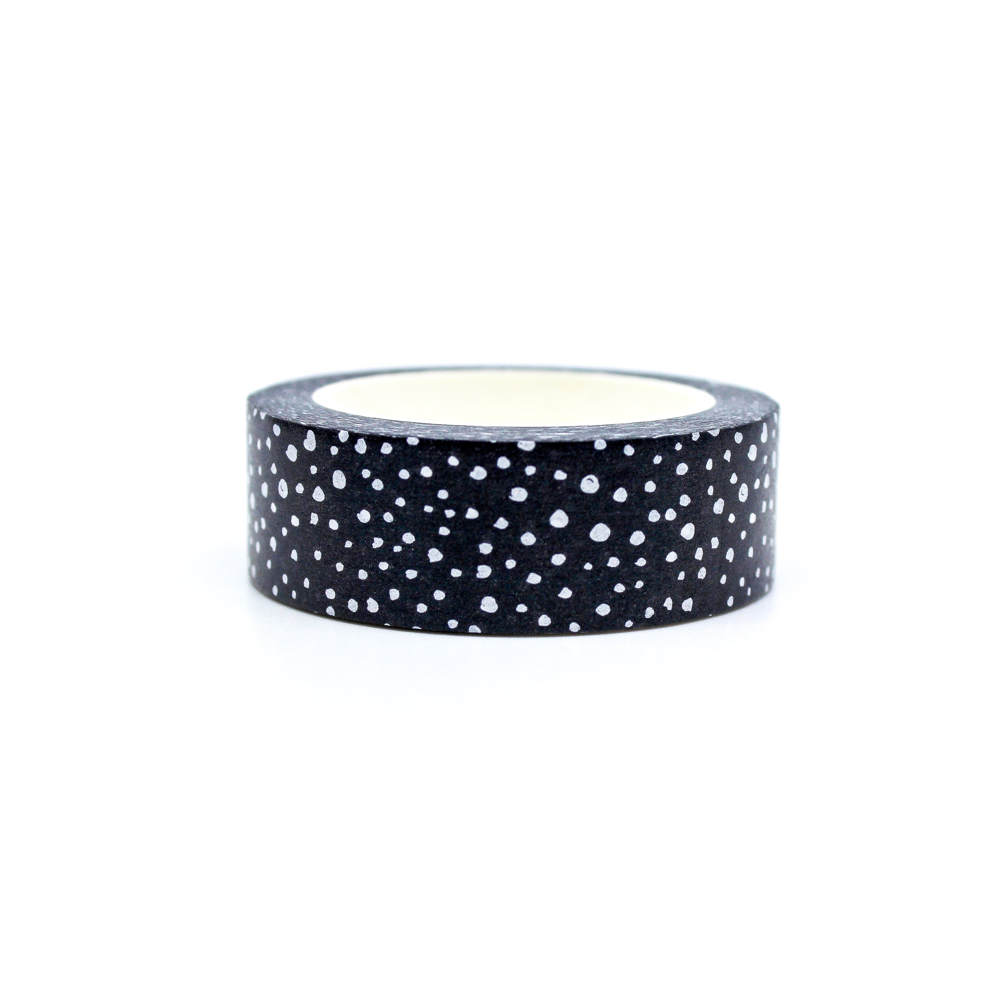 Add a subtle and modern touch to your crafts with our tiny speckles black washi tape, featuring delicate and scattered speckles in black for a minimalist and contemporary look. This tape is sold at BBB Supplies Craft Shop.