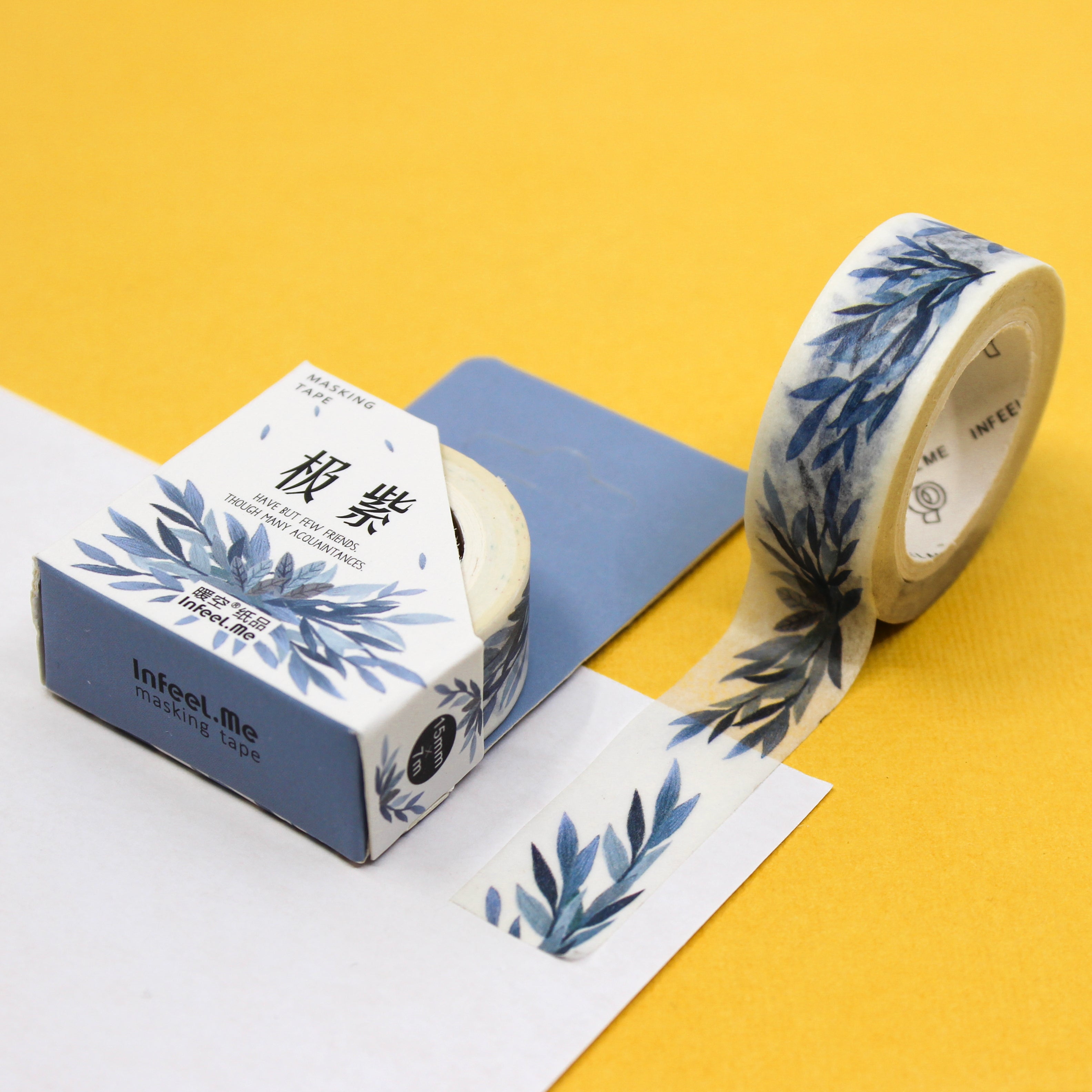 Enhance your crafts with our Blue Laurel Bouquet Washi Tape, adorned with a lush bouquet of laurel leaves. Ideal for adding a touch of natural elegance to your projects. This tape is sold at BBB Supplies Craft Shop.