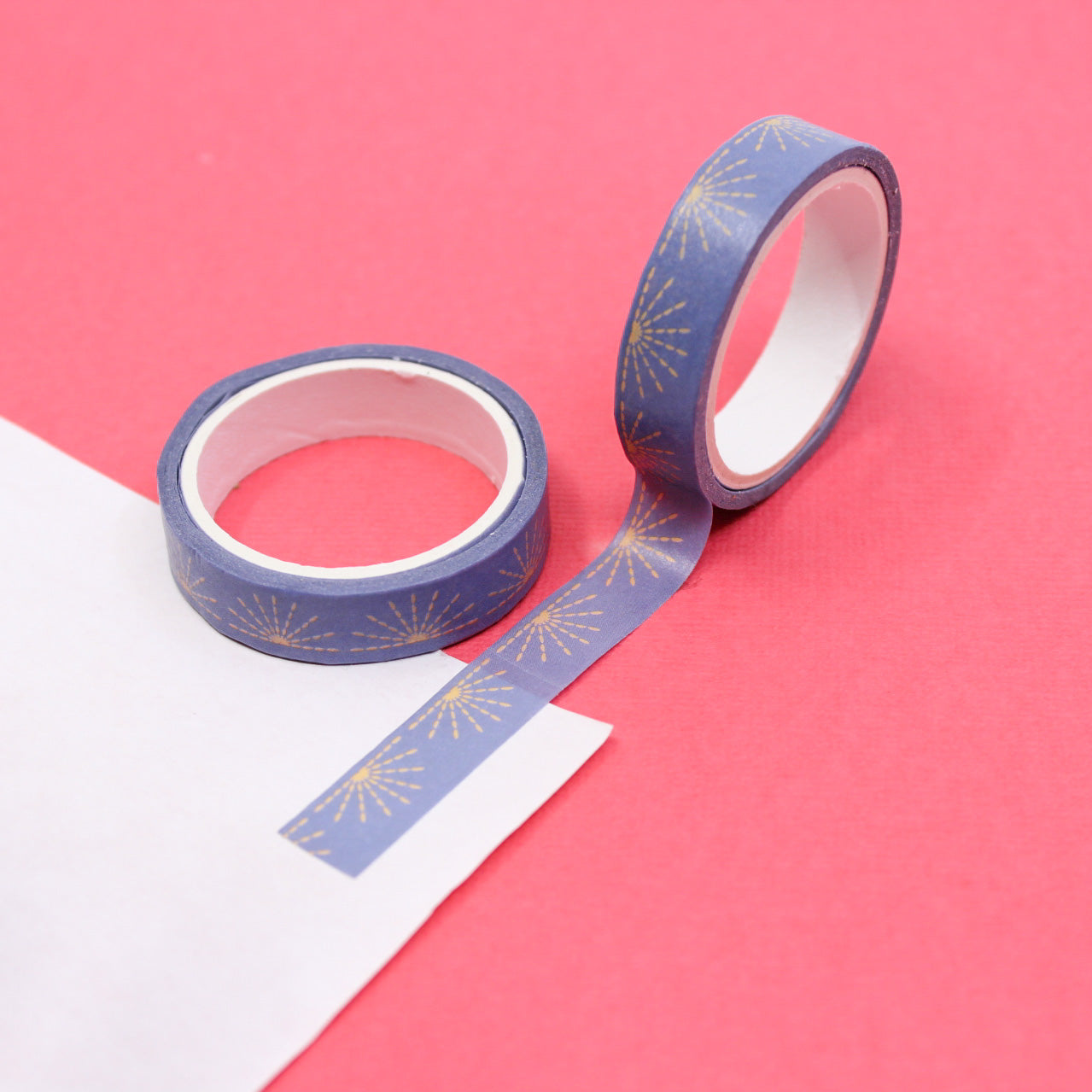Add a touch of tranquility to your crafts with our Blue Sunrise Washi Tape, featuring a serene sunrise motif in calming shades of blue. Perfect for creating peaceful and beautiful accents in your projects. This tape is sold at BBB Supplies Craft Shop.