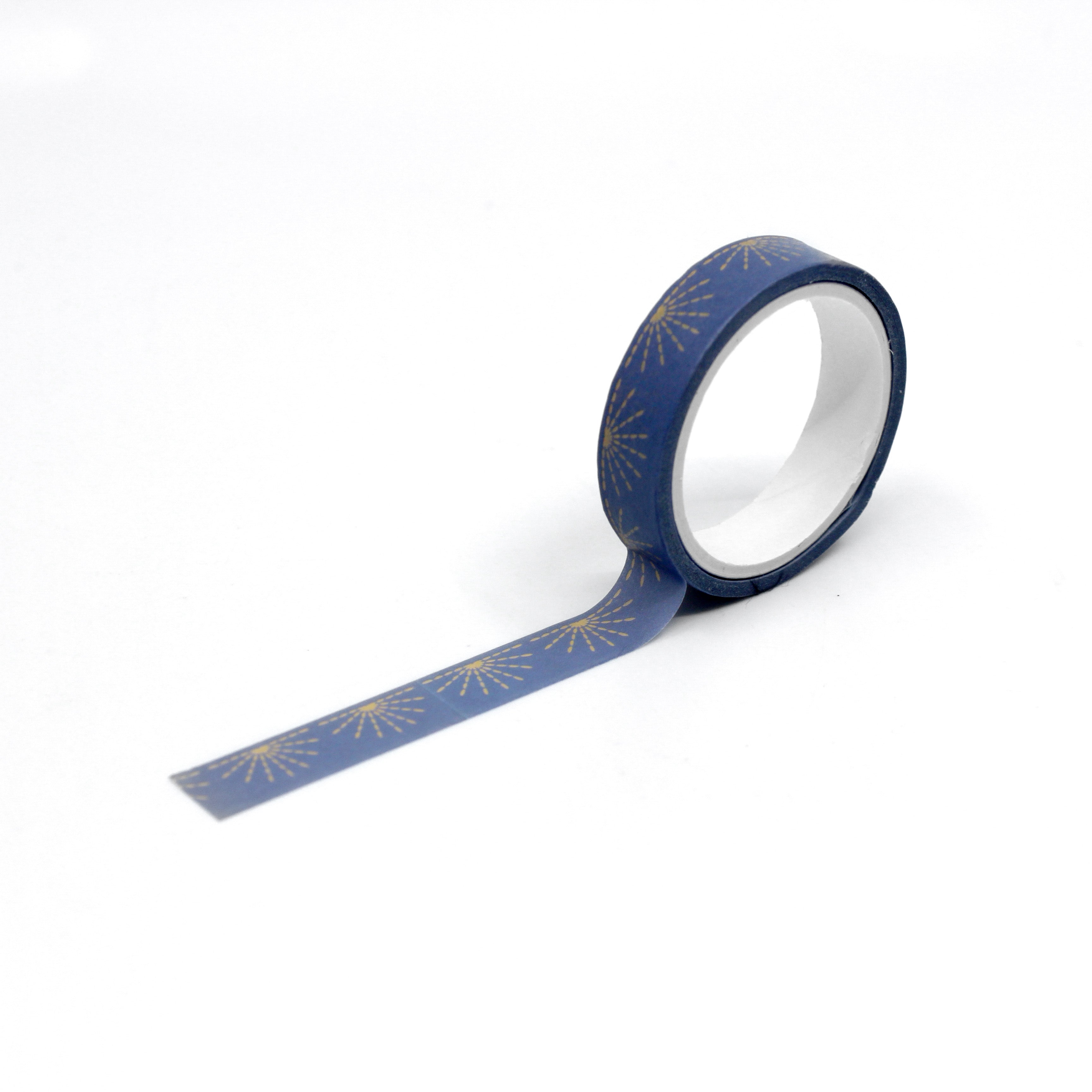 Add a touch of tranquility to your crafts with our Blue Sunrise Washi Tape, featuring a serene sunrise motif in calming shades of blue. Perfect for creating peaceful and beautiful accents in your projects. This tape is sold at BBB Supplies Craft Shop.