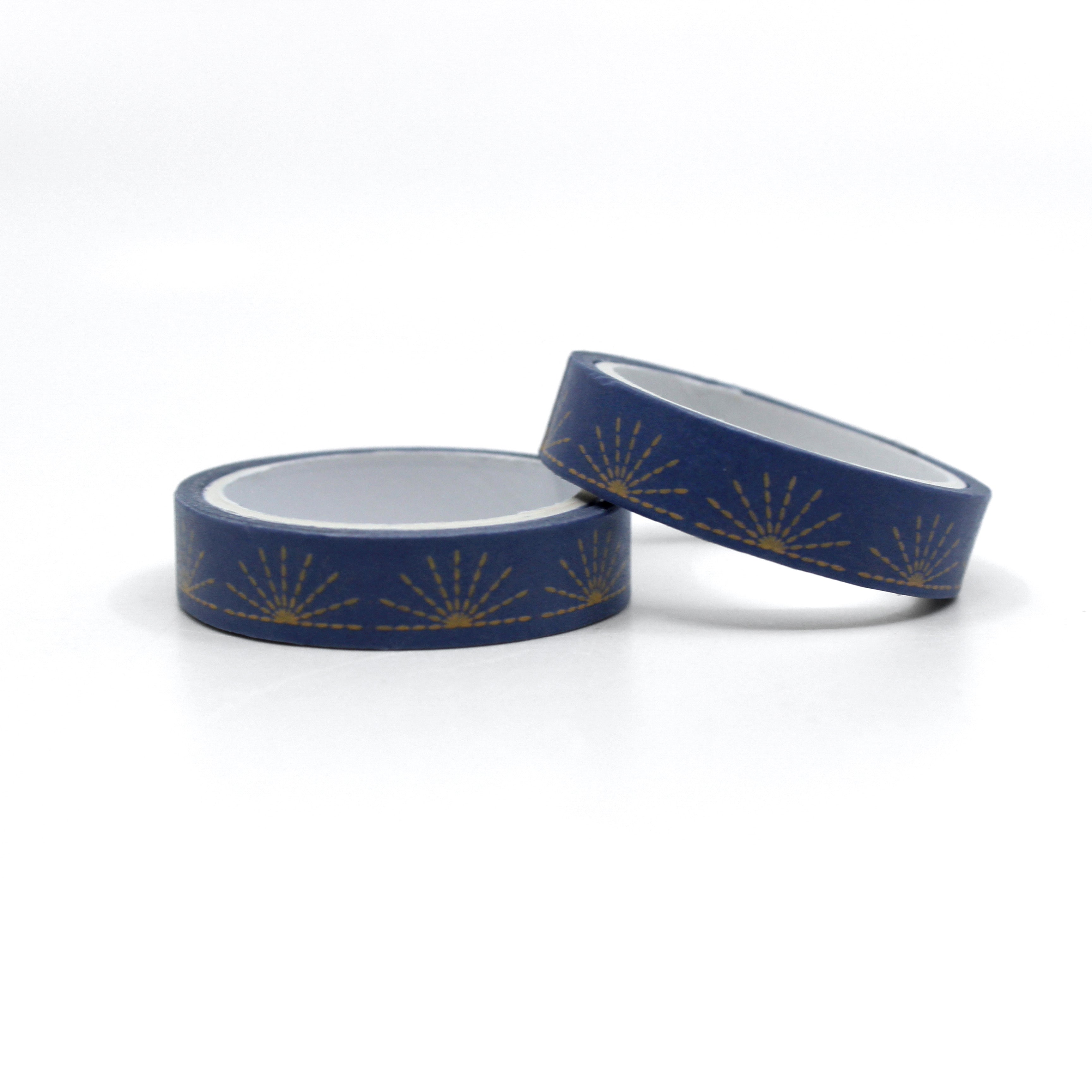 Add a touch of tranquility to your crafts with our Blue Sunrise Washi Tape, featuring a serene sunrise motif in calming shades of blue. Perfect for creating peaceful and beautiful accents in your projects. This tape is sold at BBB Supplies Craft Shop.