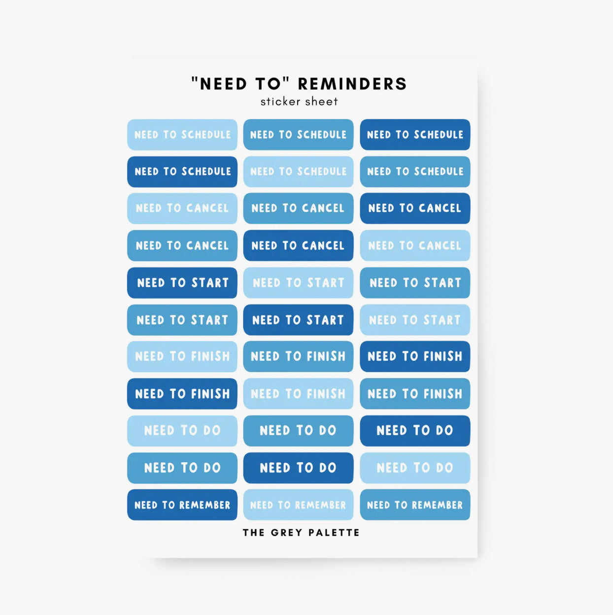 Colorful 'Need To' Planner Sticker Sheets