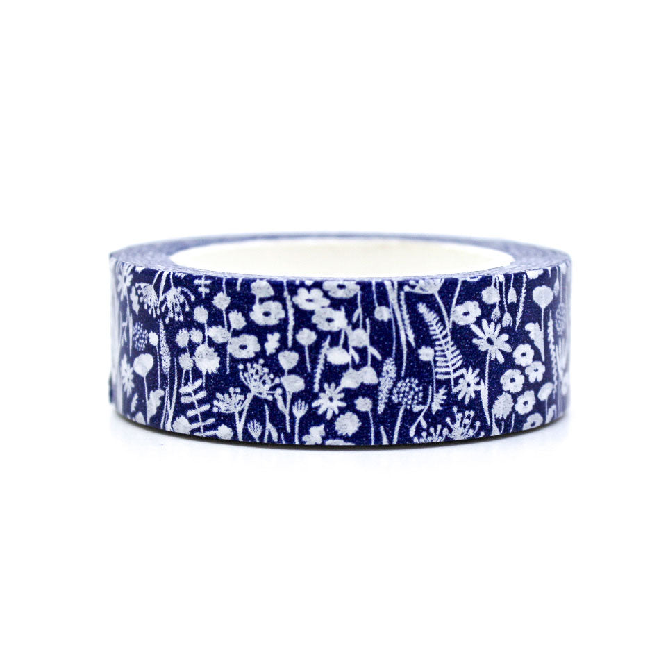 this Blue and White Wildflower Washi Tape featured delicate wildflowers in soothing blue and crisp white tones, this washi tape is perfect for bringing a serene and charming vibe to your journaling, scrapbooking, and DIY projects.