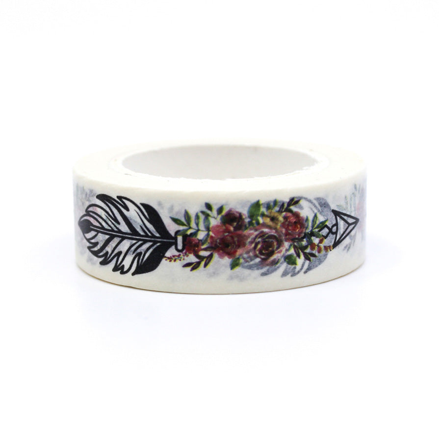 Add a touch of boho chic to your crafts with our 'Boho Floral Arrow' Washi Tape. Featuring intricate floral patterns and arrows for a stylish look. This tape is sold at BBB Supplies Craft Shop.