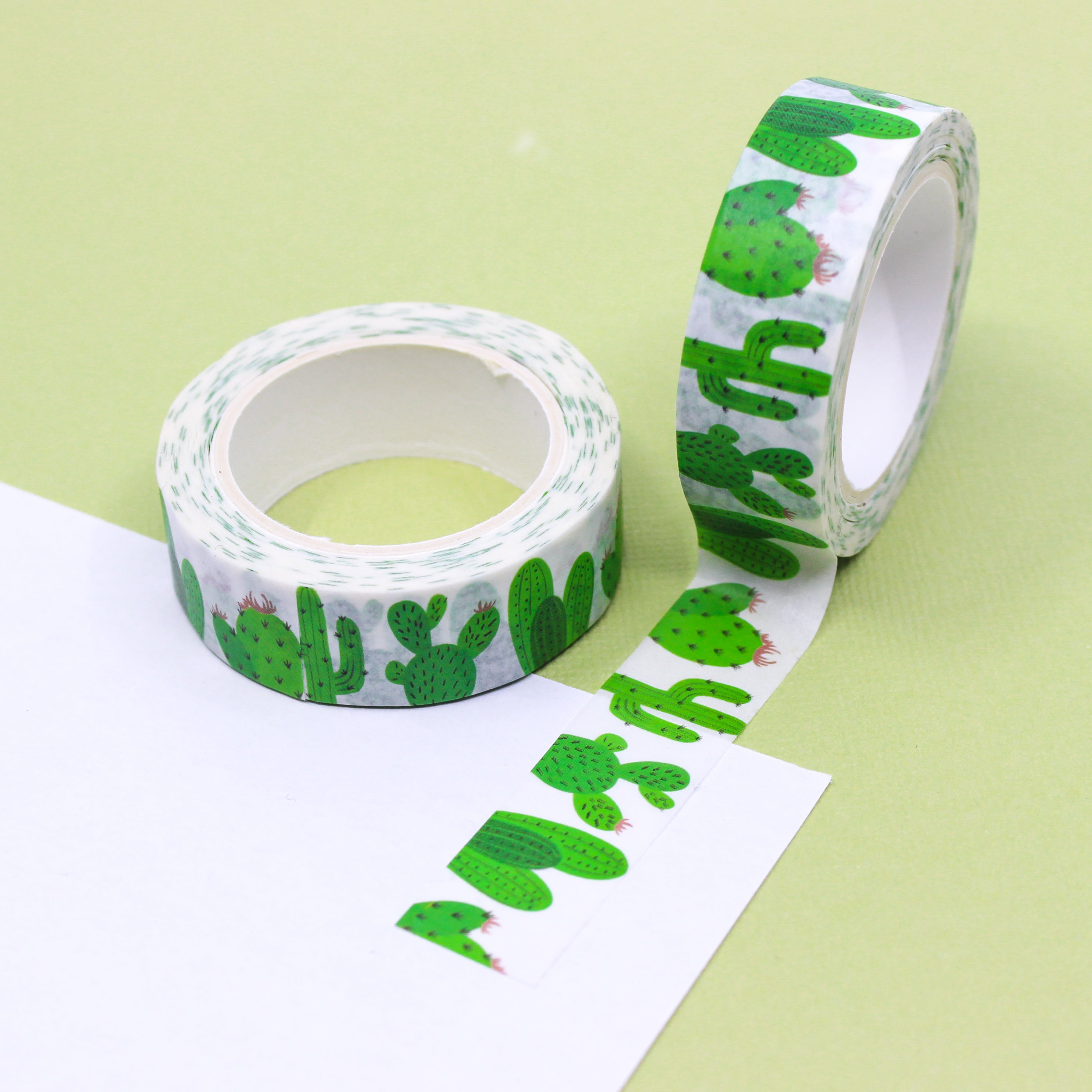 Elevate your crafts with our Cute Cactus Washi Tape, adorned with charming cactus illustrations. Ideal for adding a touch of desert charm and whimsy to your projects. This tape is sold at BBB Supplies Craft Shop.