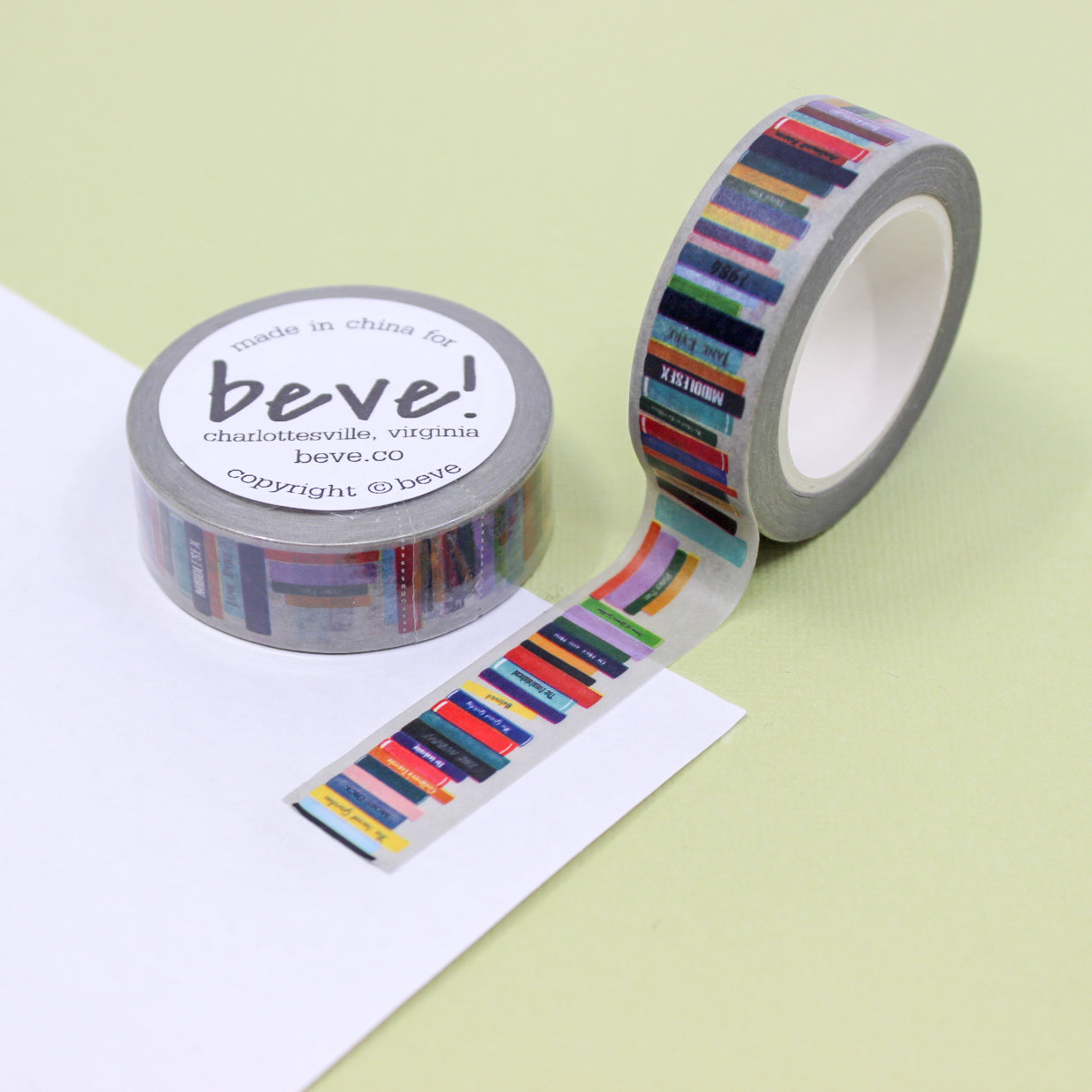 Immerse yourself in the world of literature with our Bookstack Reading Washi Tape, featuring a delightful stack of books. Ideal for celebrating your love of reading in your creative projects. This tape is from Beve and sold at BBB Supplies Craft Shop.