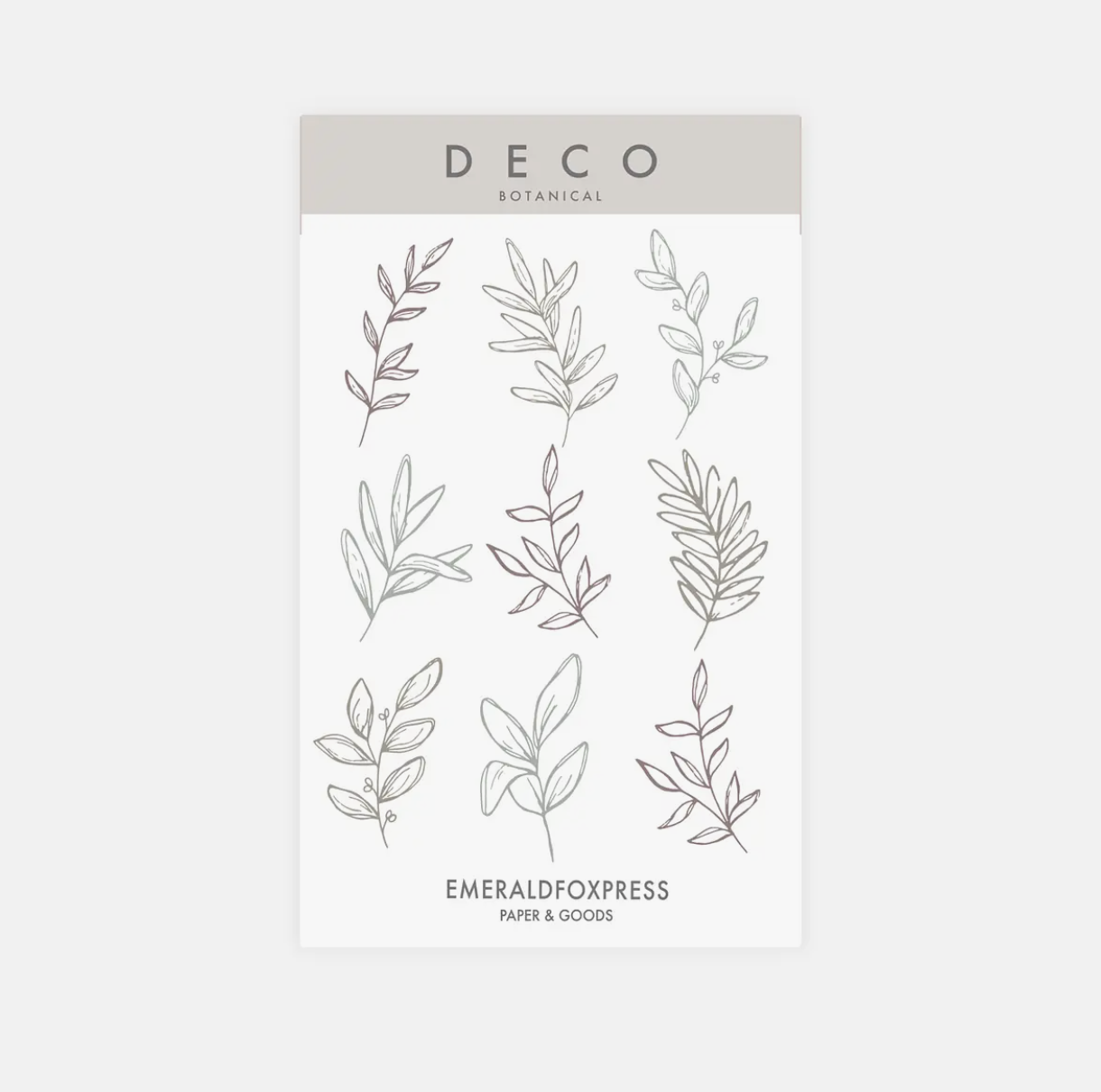 Graceful Botanical Leaf Sticker Sheet