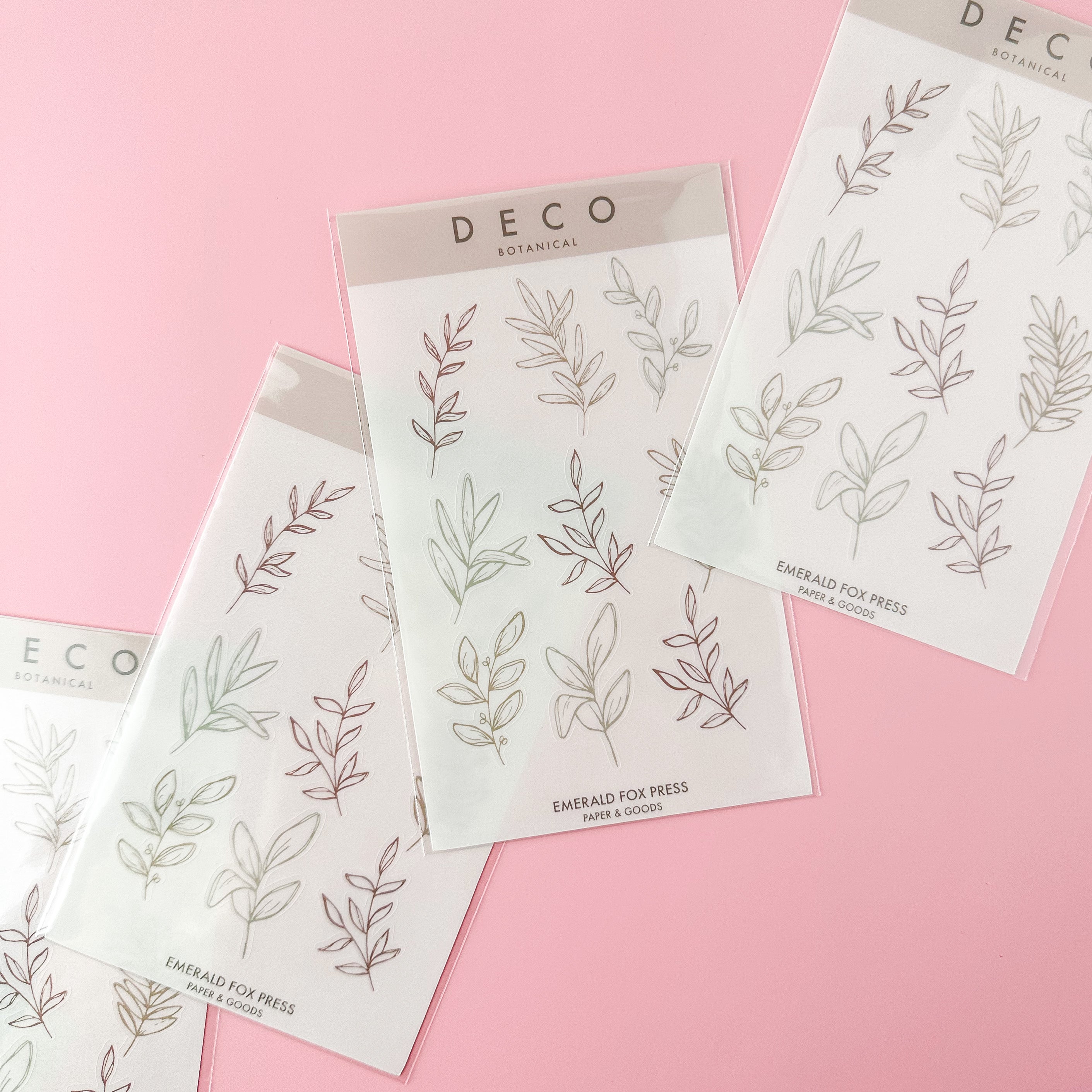 Graceful Botanical Leaf Sticker Sheet
