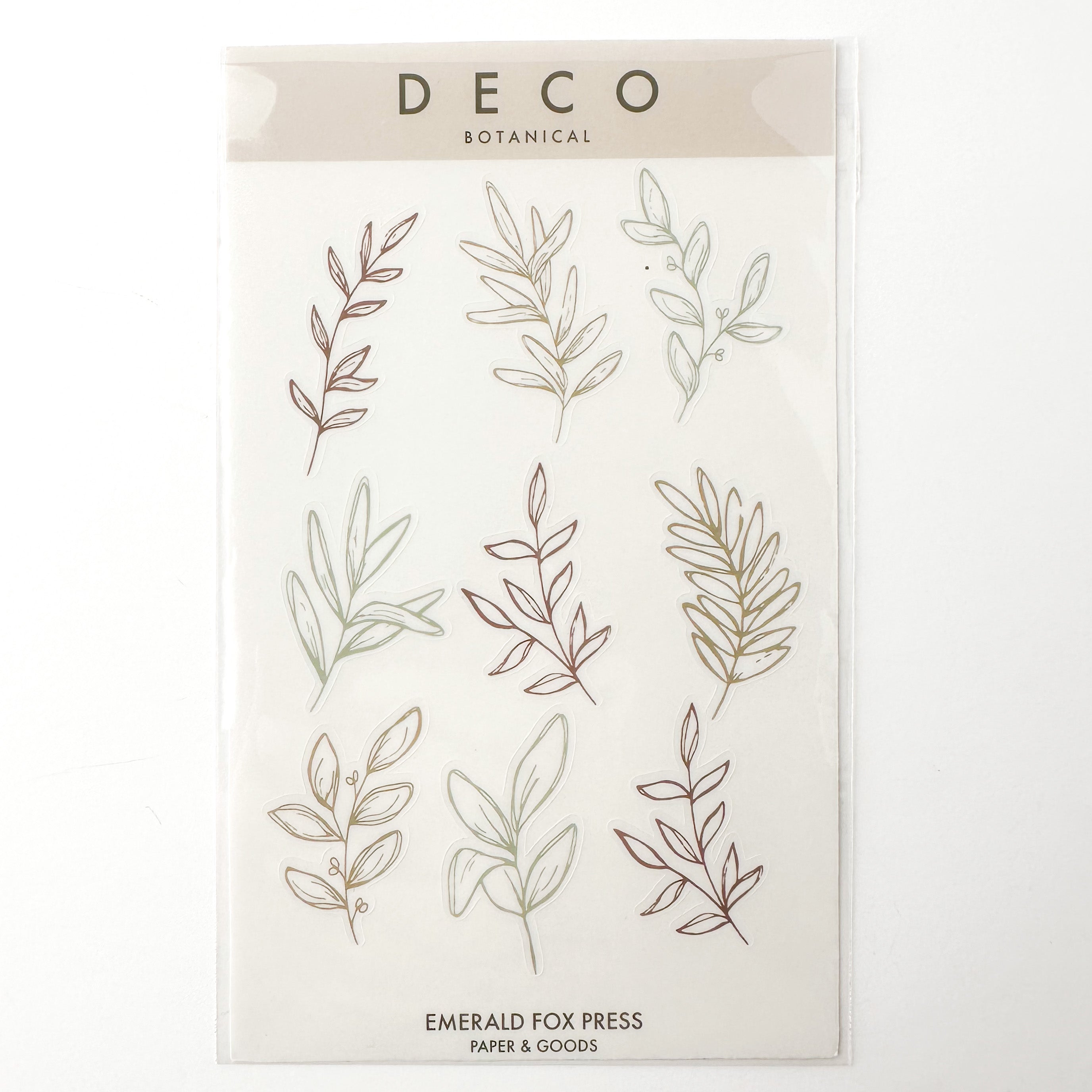 Graceful Botanical Leaf Sticker Sheet