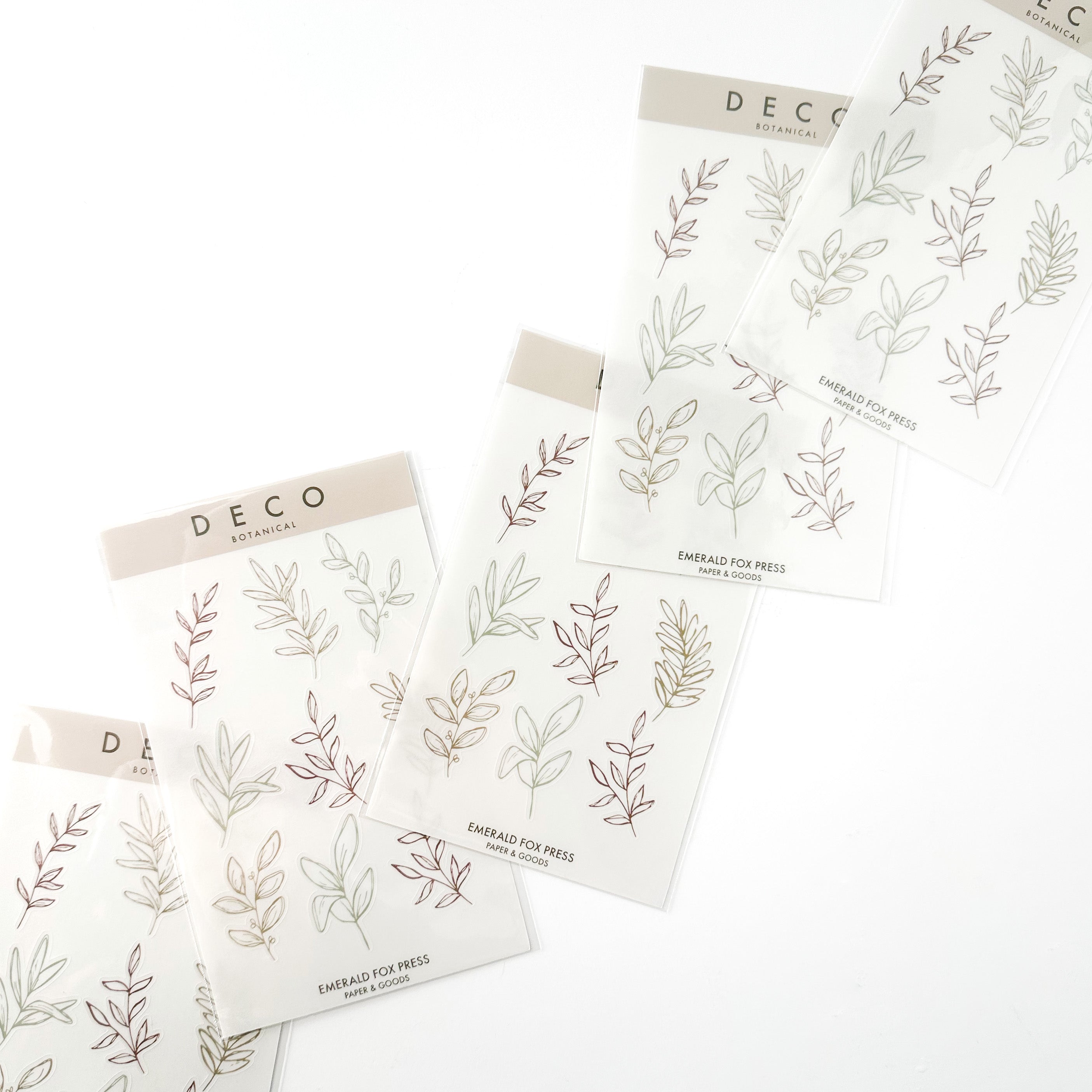 Graceful Botanical Leaf Sticker Sheet