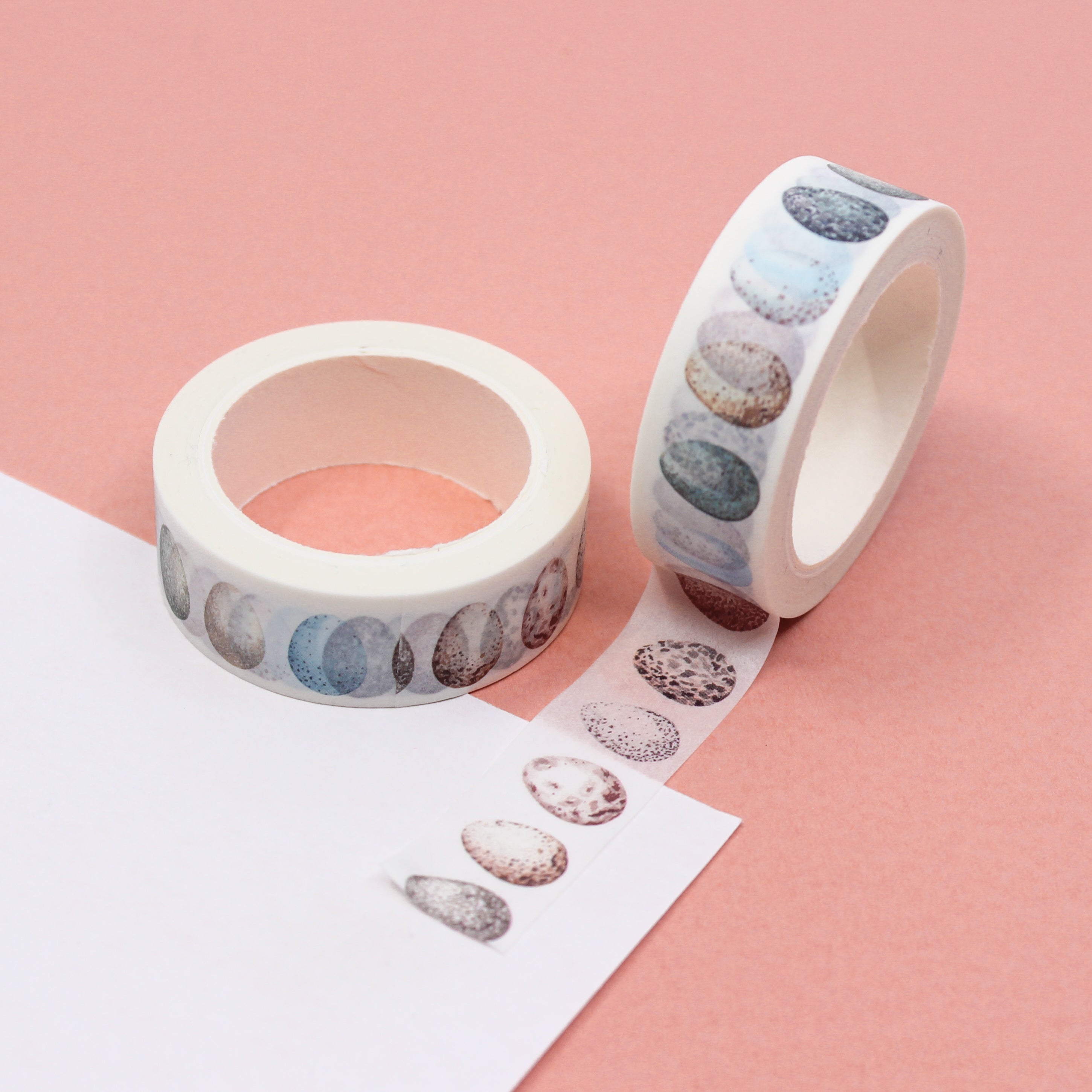 Celebrate the beauty of British bird eggs with our British Bird Eggs Washi Tape, featuring delicate illustrations of eggs from native bird species. Ideal for adding a touch of ornithological wonder to your projects. This tape is designed by Sarah Francis and sold at BBB Supplies Craft Shop.