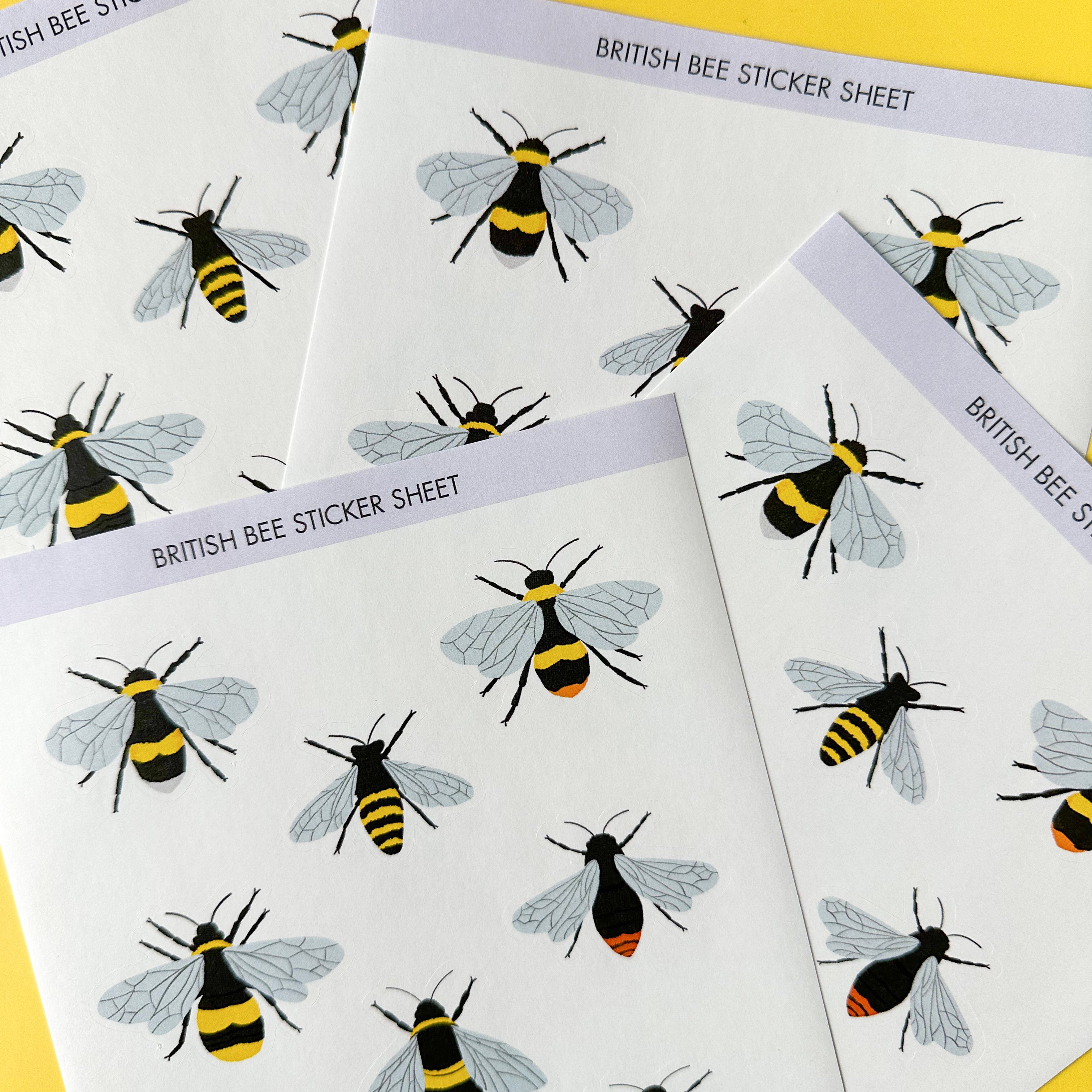 Decorate with the charm of British wildlife using our British Bumble Bees Sticker Sheet, featuring adorable illustrations of bumblebees. Ideal for adding a touch of nature and sweetness to your crafts. These stickers are designed by Sarah Frances and sold at BBB Supplies Craft Shop.