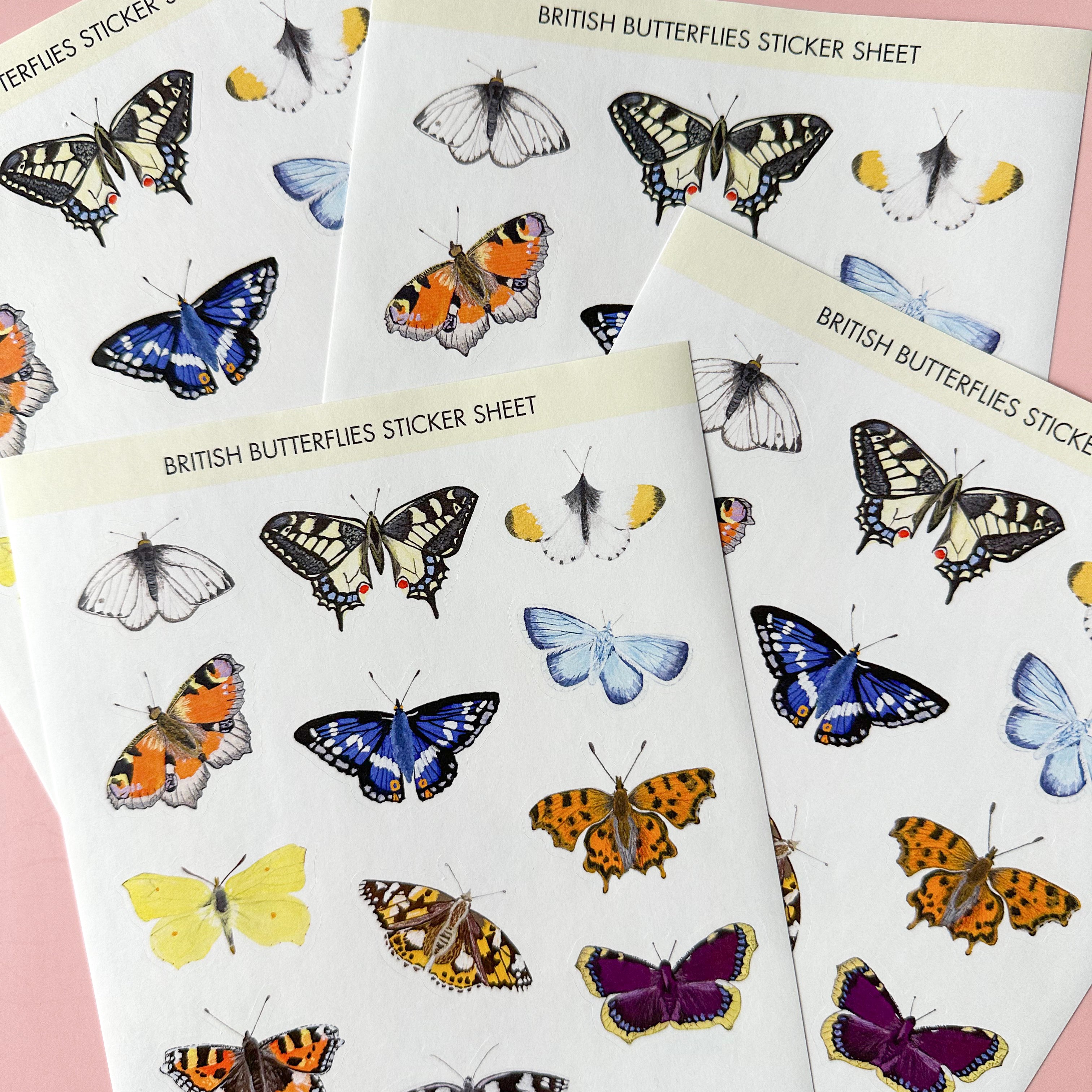 Celebrate the grace of British butterflies with our British Butterflies Sticker Sheet, featuring delicate illustrations of native butterfly species. Ideal for adding a touch of natural beauty and elegance to your crafts. These stickers are designed by Sarah Frances and sold at BBB Supplies Craft Shop.