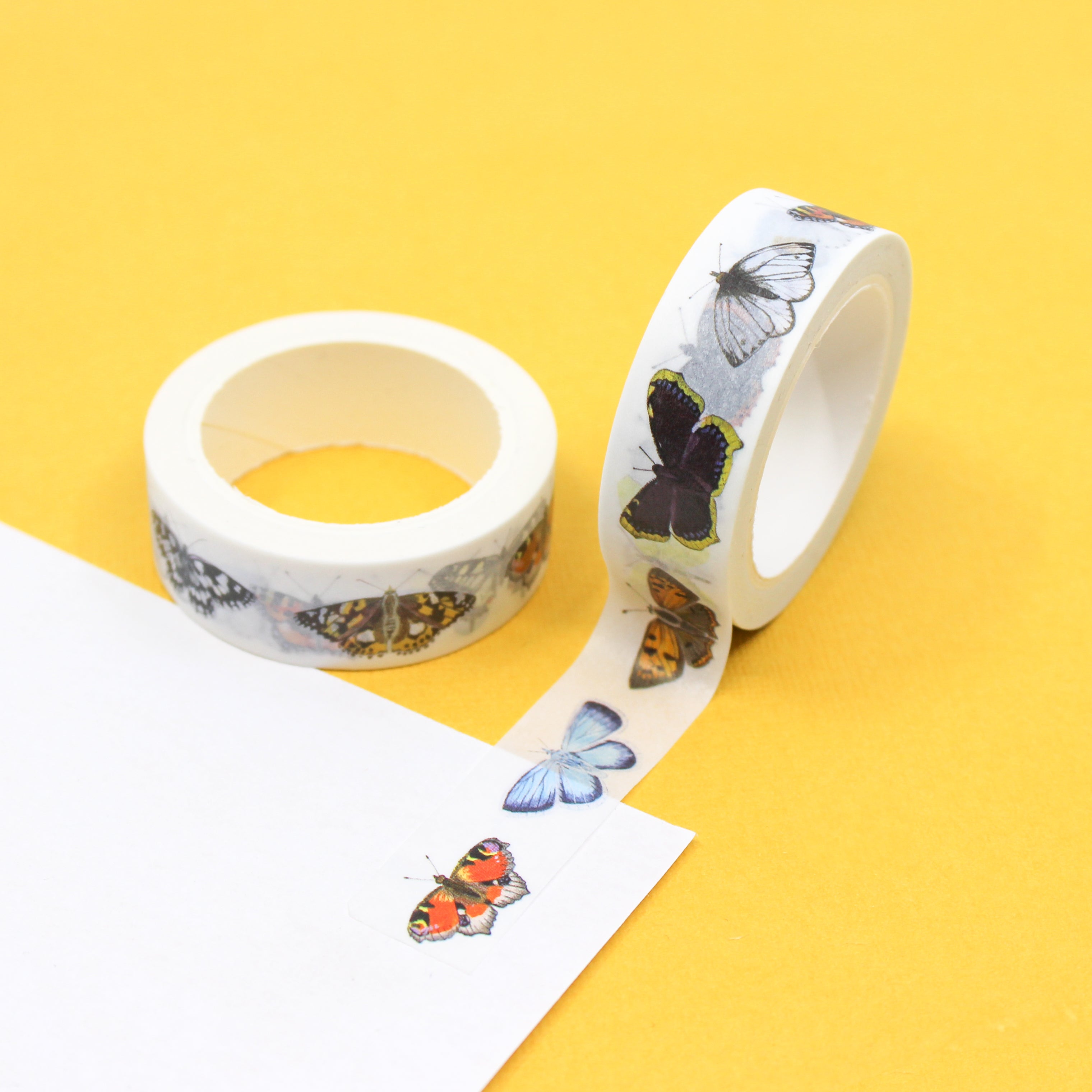 Celebrate the grace of British butterflies with our British Butterfly Washi Tape, featuring delicate illustrations of native butterfly species. Ideal for adding a touch of natural beauty and elegance to your projects. This tape is designed by Sarah Francis and sold at BBB Supplies Craft Shop.