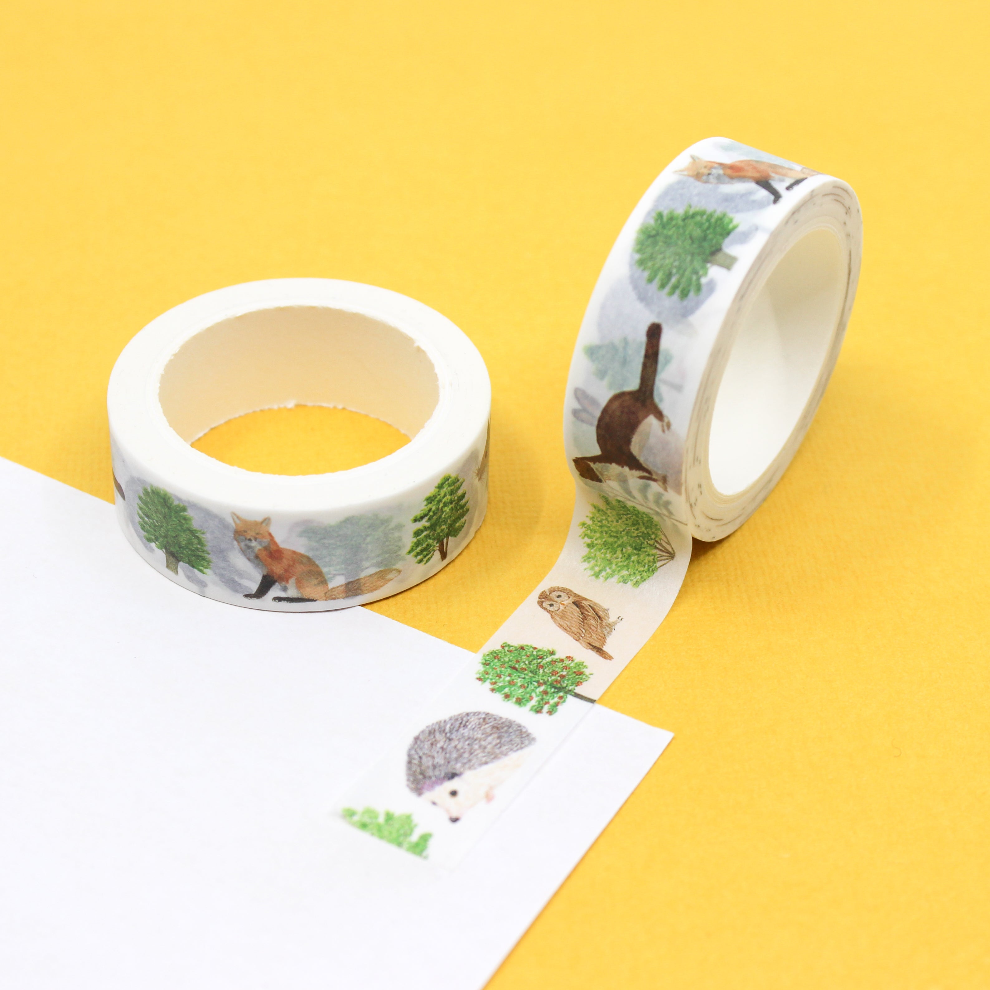 Embrace the charm of British woodland creatures with our British Wild Animal Woodland Creatures Washi Tape, adorned with delightful illustrations of native animals. Ideal for adding a touch of woodland wonder to your projects. This tape is designed by Sarah Francis and sold at BBB Supplies Craft Shop.