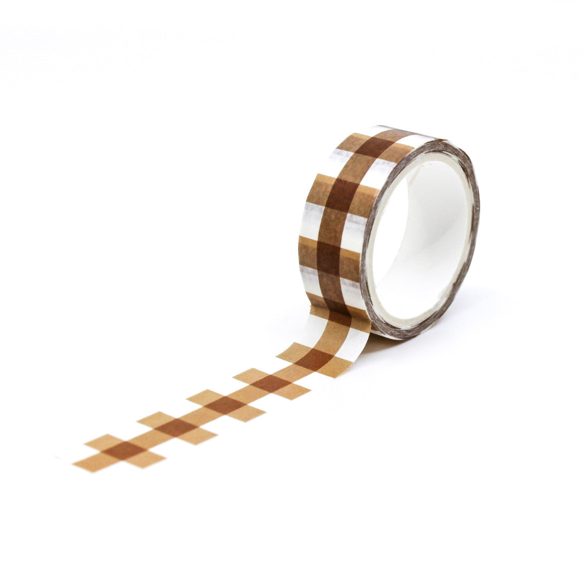 Add a rustic touch to your projects with this brown plaid washi tape. Perfect for scrapbooking, card making, or decorating journals and planners. This washi tape is sold at BBB Supplies Craft Shop.
