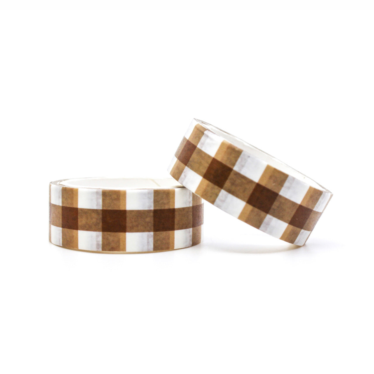 Add a rustic touch to your projects with this brown plaid washi tape. Perfect for scrapbooking, card making, or decorating journals and planners. This washi tape is sold at BBB Supplies Craft Shop.