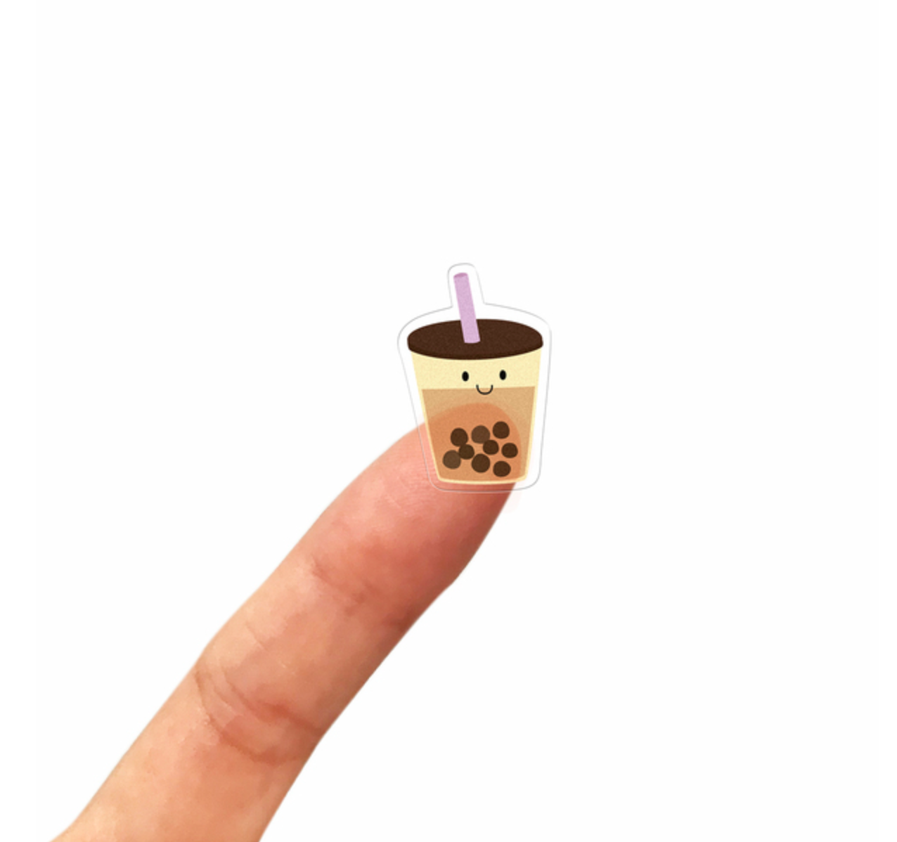 Bubble tea-themed sticker set featuring vibrant cups and playful toppings
