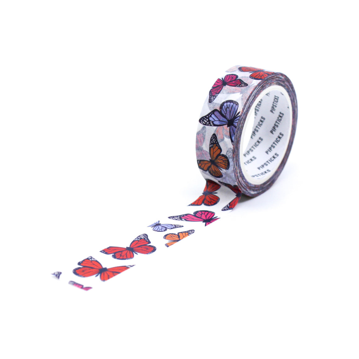 Classic Butterfly Washi Tape: A timeless design featuring delicate butterflies, perfect for adding a touch of elegance to your crafts, journals, and planners. This tape is from Pipsticks and sold at BBB Supplies Craft Shop.