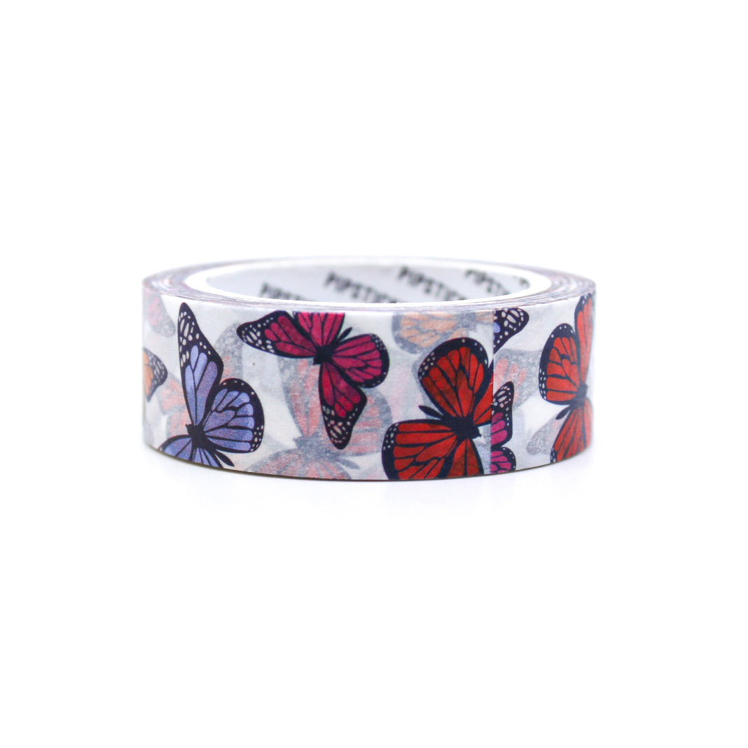 Classic Butterfly Washi Tape: A timeless design featuring delicate butterflies, perfect for adding a touch of elegance to your crafts, journals, and planners. This tape is from Pipsticks and sold at BBB Supplies Craft Shop.