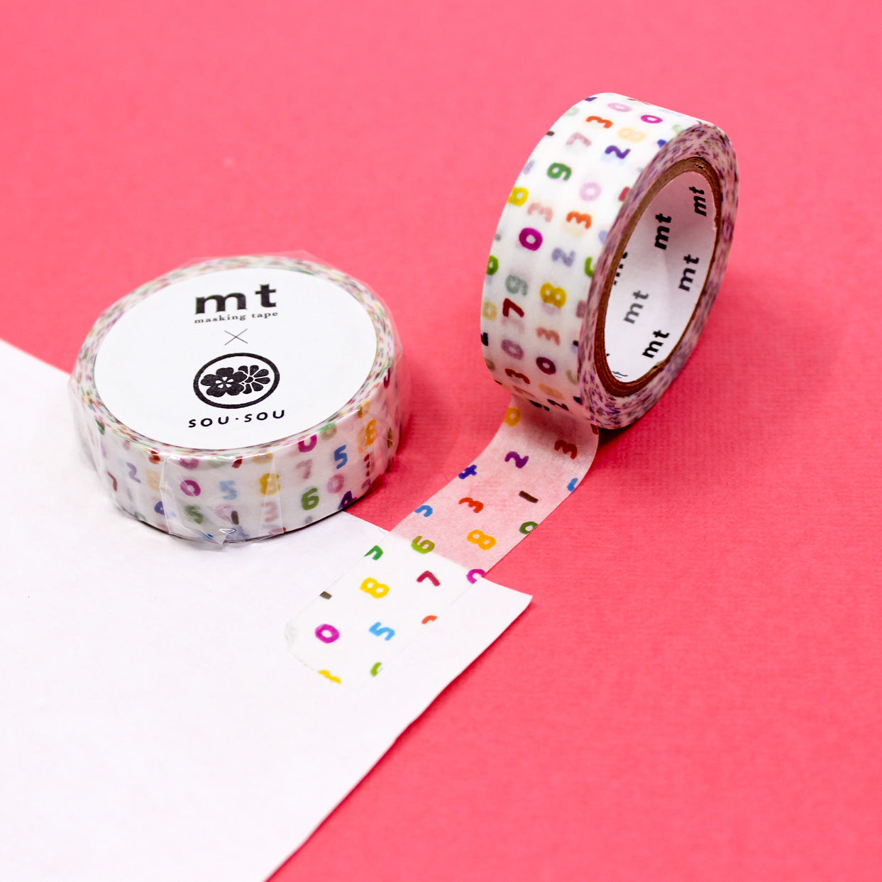 Elevate your projects with our captivating fun numbers washi tape, featuring charming numerical designs in a choice of classic black and white or a lively rainbow palette, creating dynamic and eye-catching elements. This colorful number tape is from MT Brand Washi Tape and sold at BBB Supplies Craft Shop.