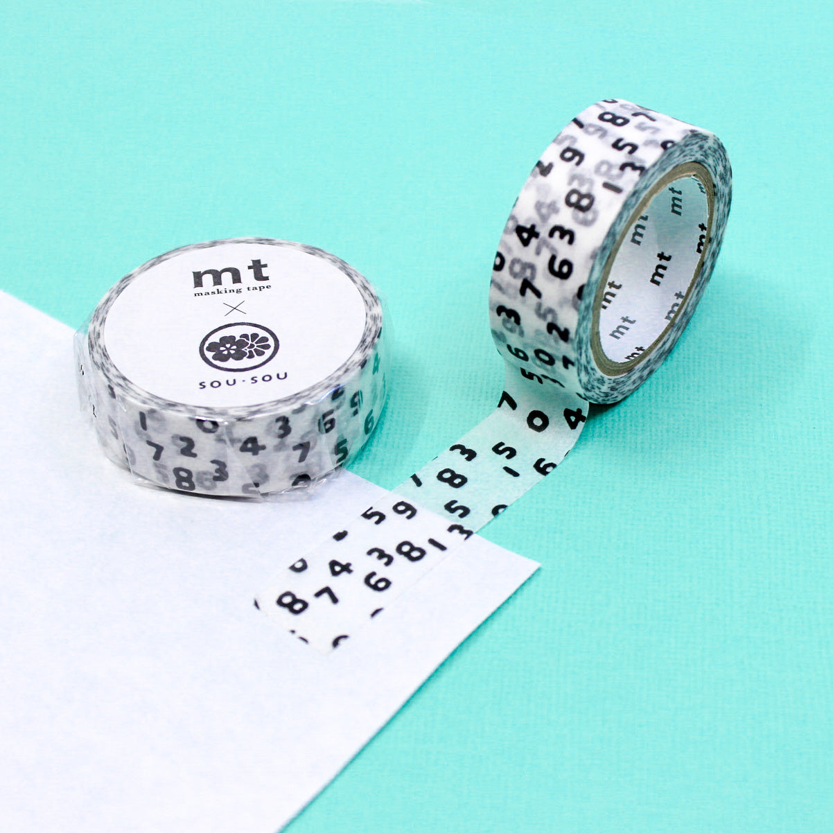 Elevate your projects with our captivating fun numbers washi tape, featuring charming numerical designs in a choice of classic black and white or a lively rainbow palette, creating dynamic and eye-catching elements. This white number tape is from MT Brand Washi Tape and sold at BBB Supplies Craft Shop.