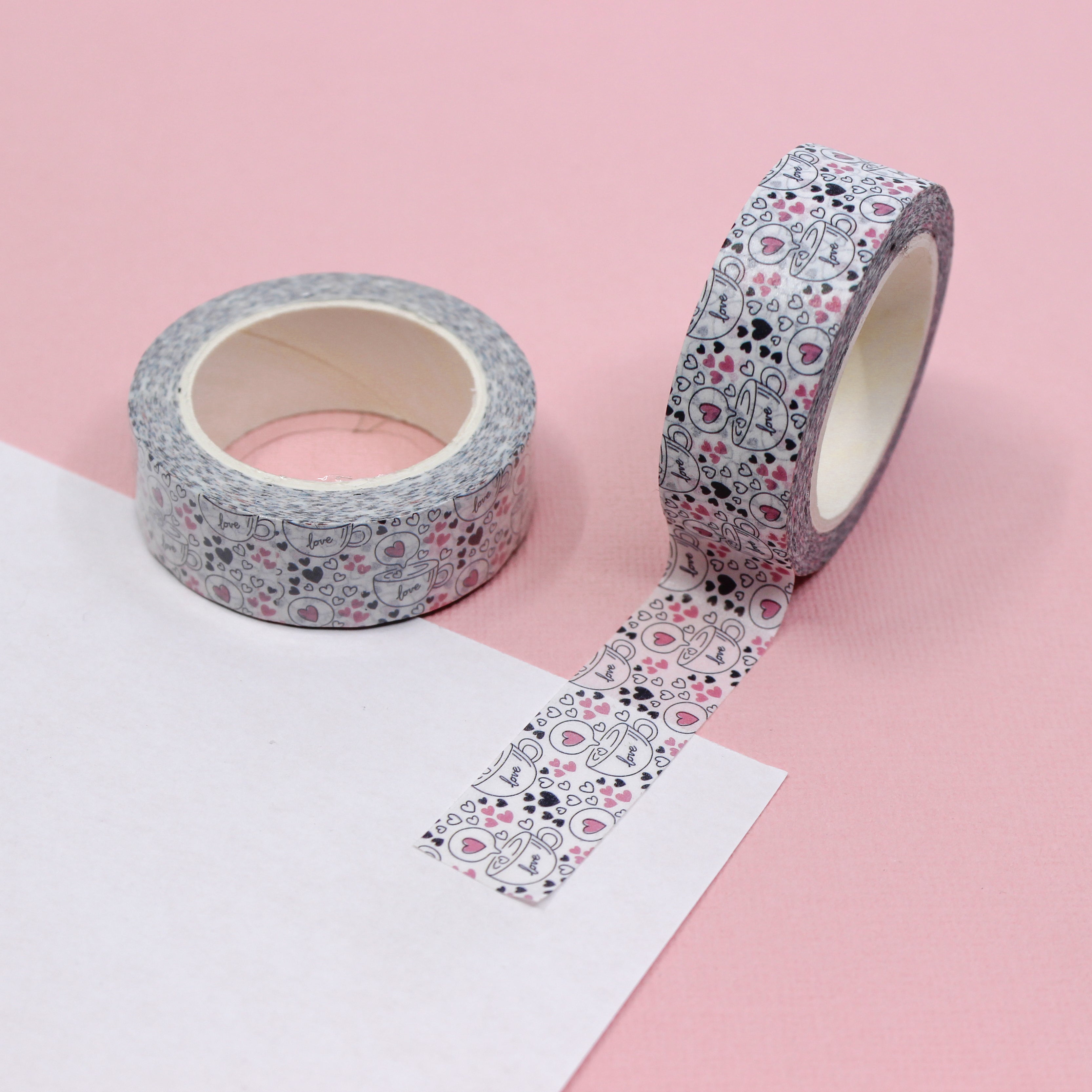 This tape is an expression of love with delicate heart and cup motifs that are perfect for adding a cute, romantic touch to your greeting cards, scrapbooks, or gift wrapping. This tape is sold at BBB Supplies Craft Shop and is perfect for the Valentine's Day Holiday.