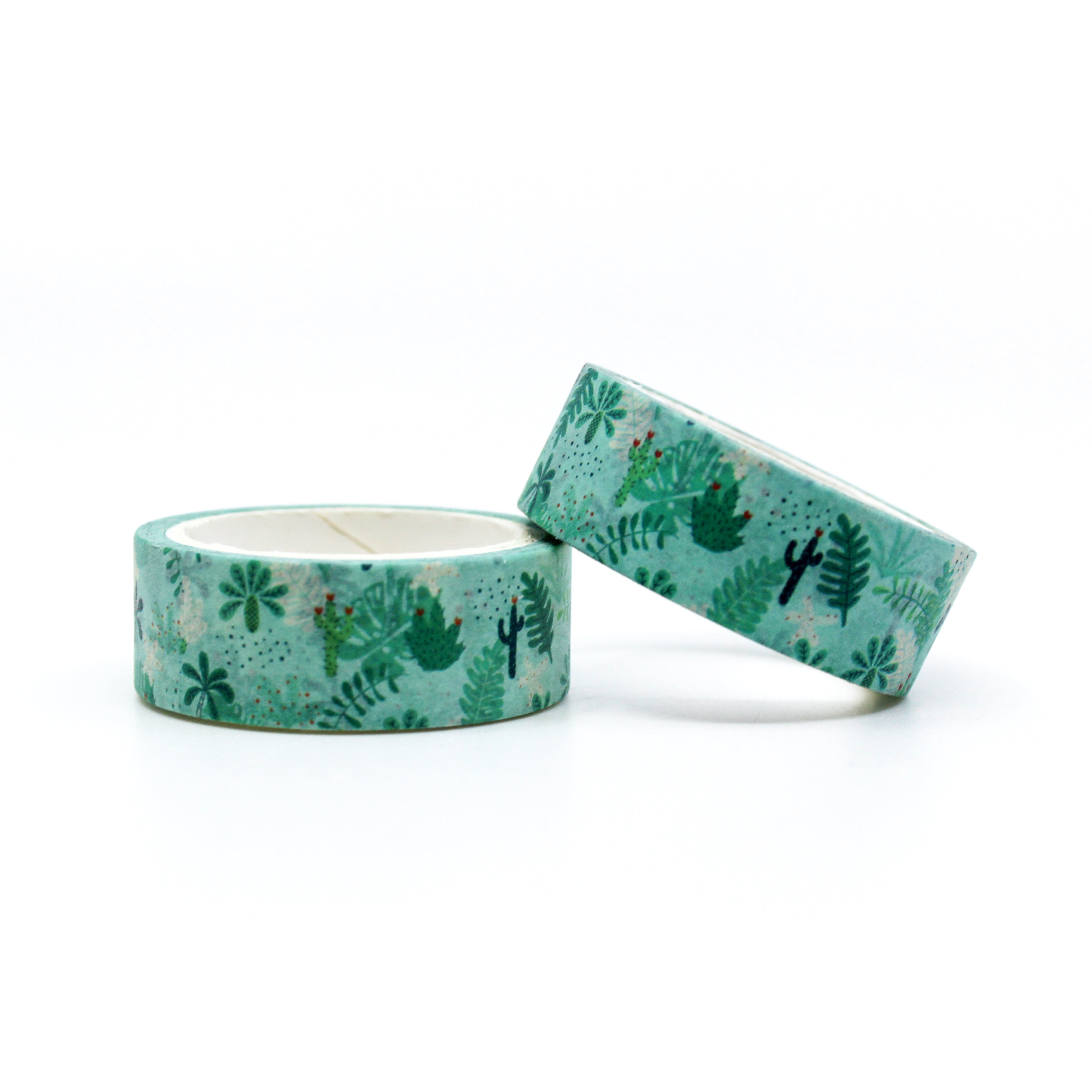 Brighten your crafts with our Colorful Cactus & Succulent Leaves Washi Tape, featuring a playful array of cacti and succulent illustrations. Ideal for adding a lively and botanical touch to your projects. This tape is sold at BBB Supplies Craft Shop.