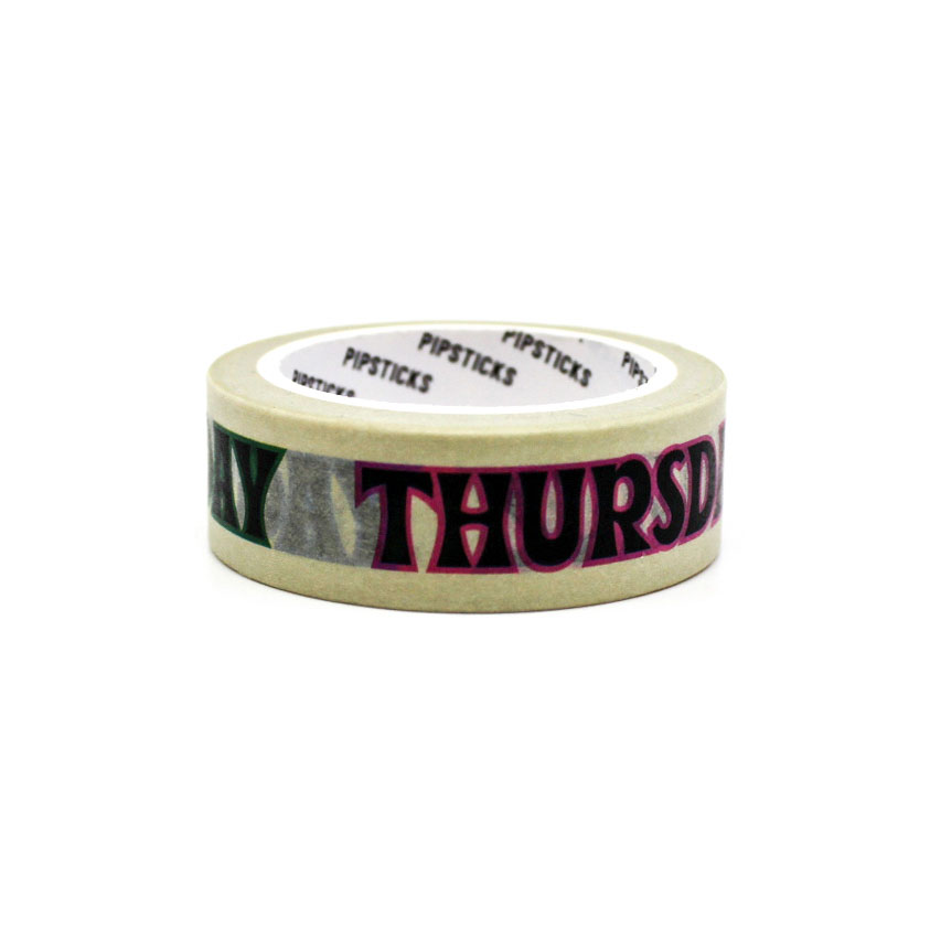 Decorative washi tape with days of the week labels