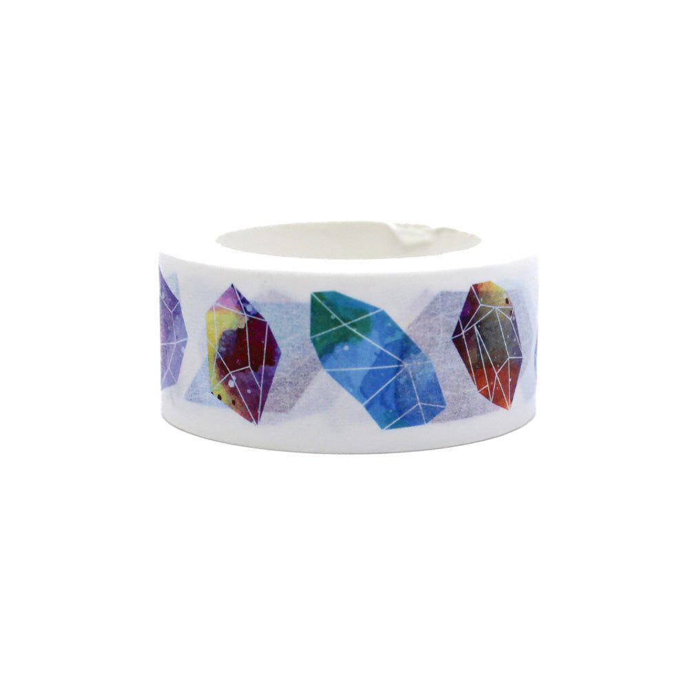 Add a touch of natural beauty to your crafts with this colorful gemstone geode washi tape. Featuring a stunning geode design in vibrant colors, this tape is perfect for decorating journals, scrapbooks, and more. This tape is sold at BBB Supplies Craft Shop.