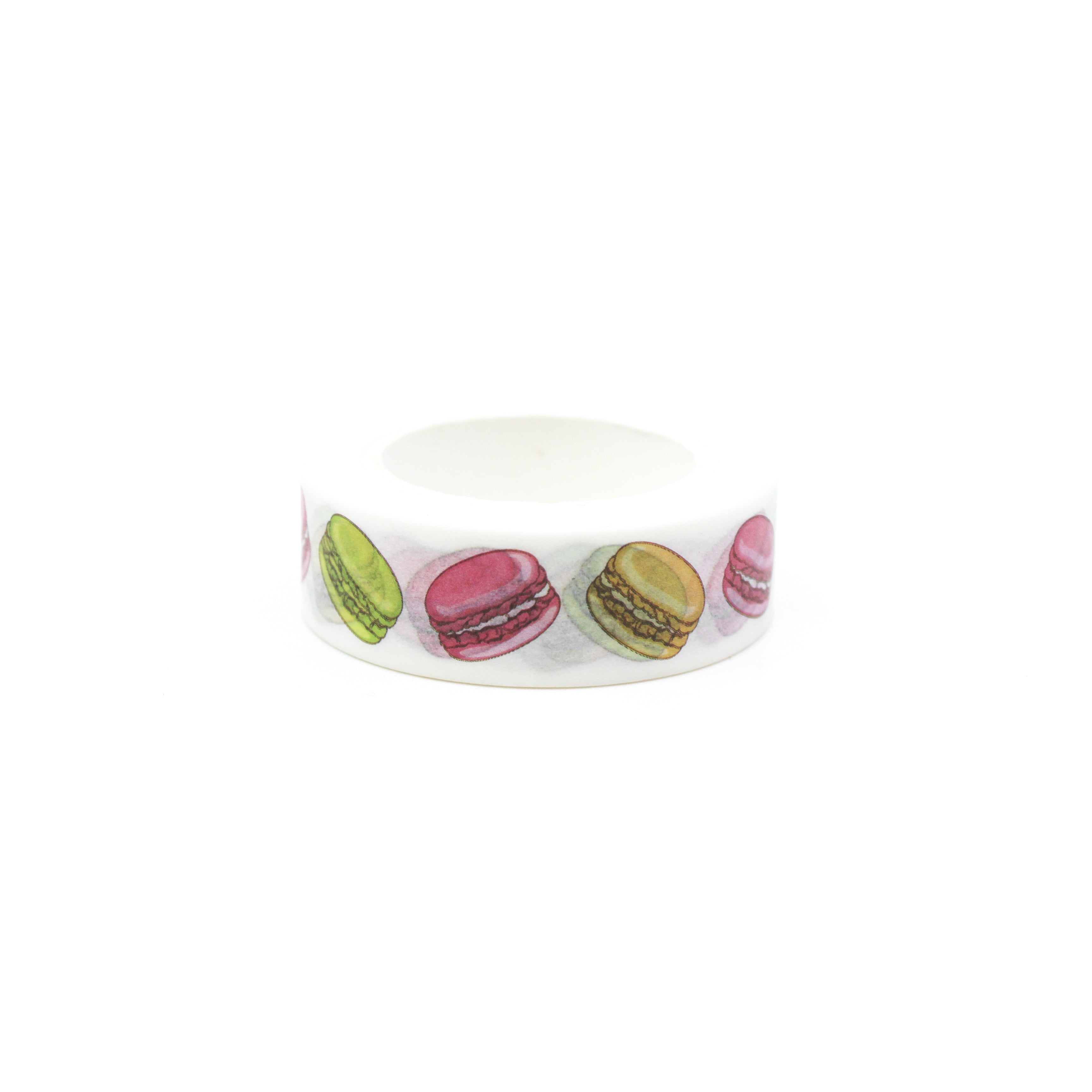 Add a sweet touch to your crafts with our Colorful Macaroons Cake Washi Tape, adorned with delightful macaroon illustrations. Perfect for adding a whimsical and dessert-inspired touch to your projects. This tape is sold at BBB Supplies Craft Shop.