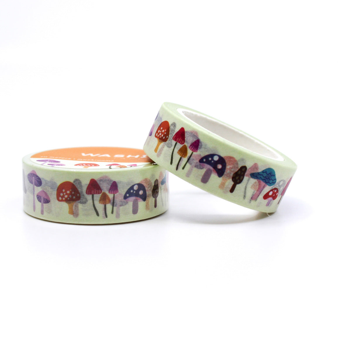 Colorful Playful Mushroom Washi Tape features vibrant and whimsical mushroom designs, adding a playful touch to your crafts, journals, and projects. This tape is from Girl of All Work and sold at BBB Supplies Craft shop.