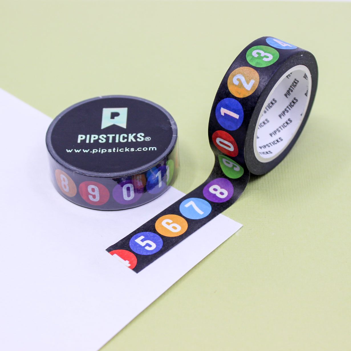 Colorful Circle Number List Washi Tape roll with numbers 1–31 for bullet journaling and planners