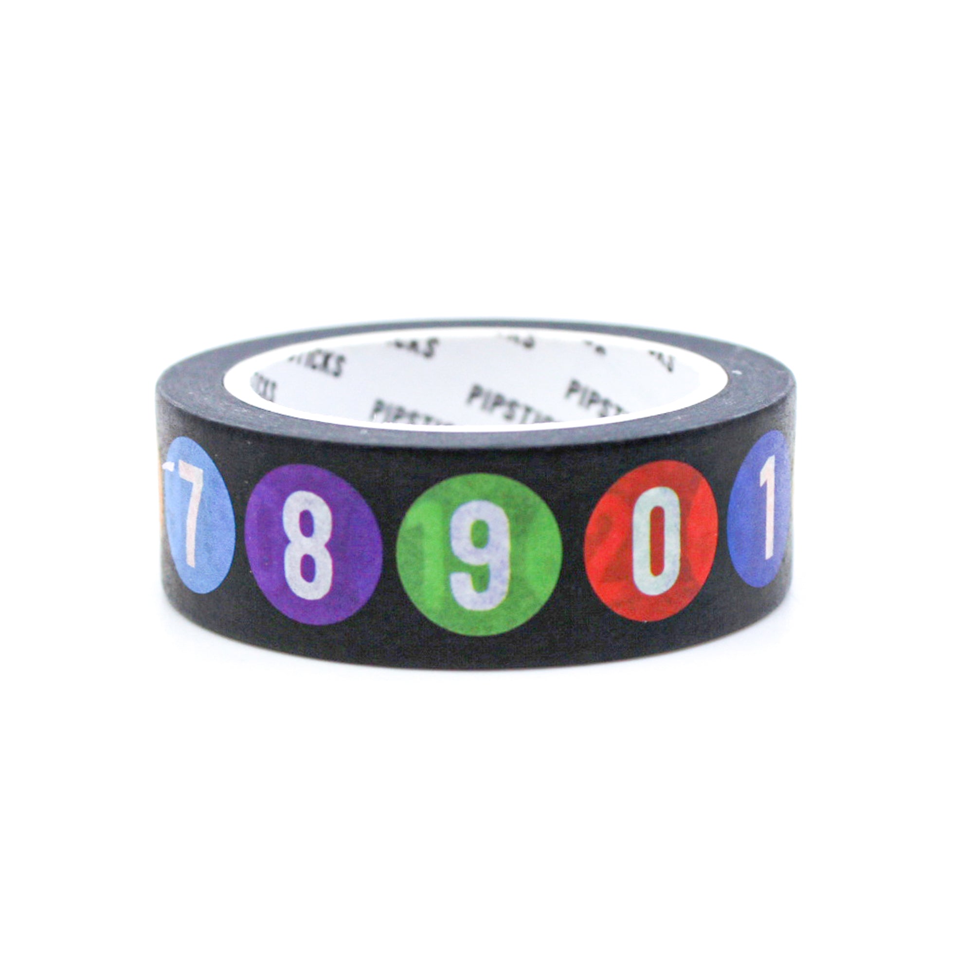 Vibrant number list washi tape used for countdown and task tracking