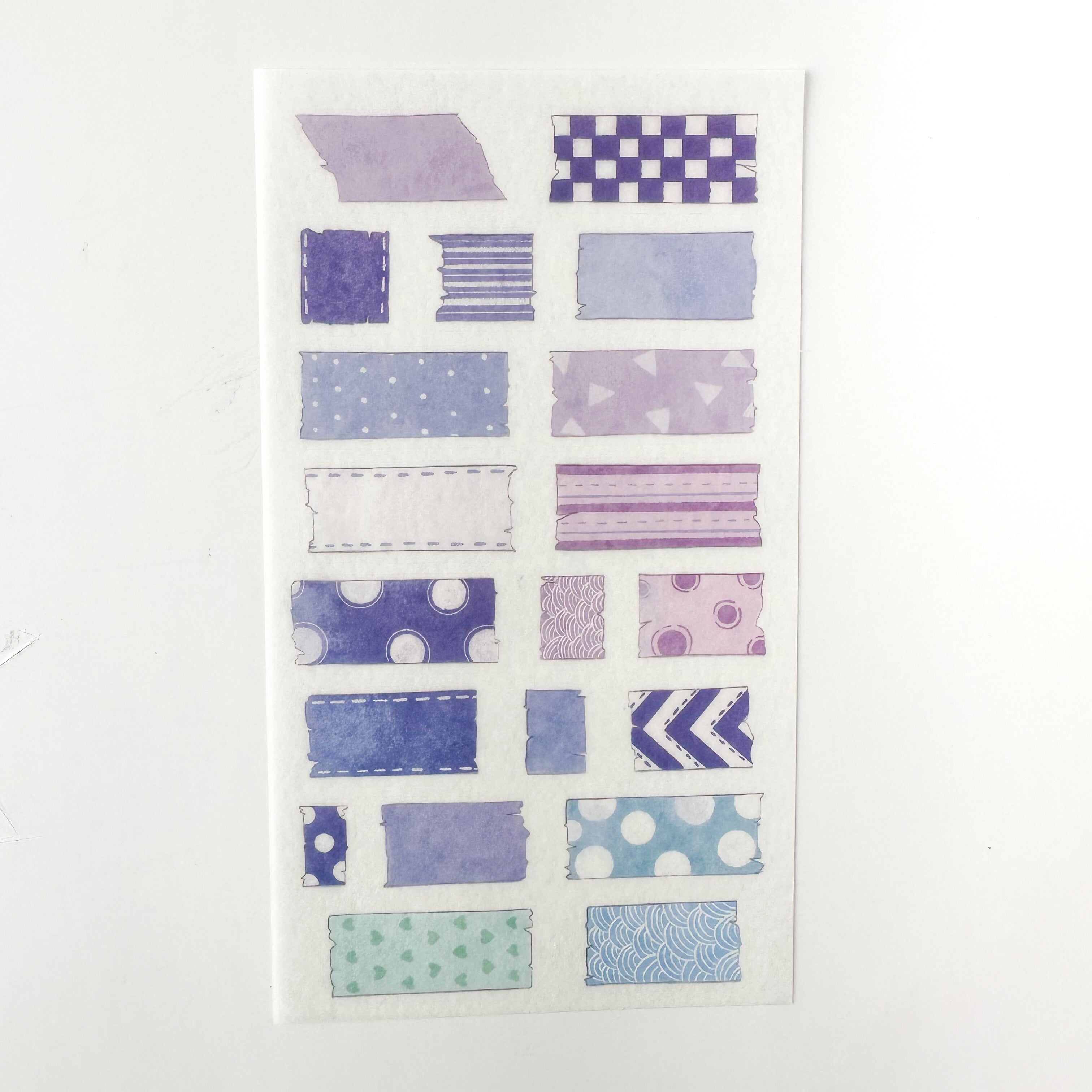 Explore creativity with our Colorful Washi Tape Shaped Sticker Sheets, featuring a variety of colorful washi tape-inspired sticker shapes. Perfect for adding playful and decorative accents to your projects. These stickers are sold at BBB Supplies Craft Shop.