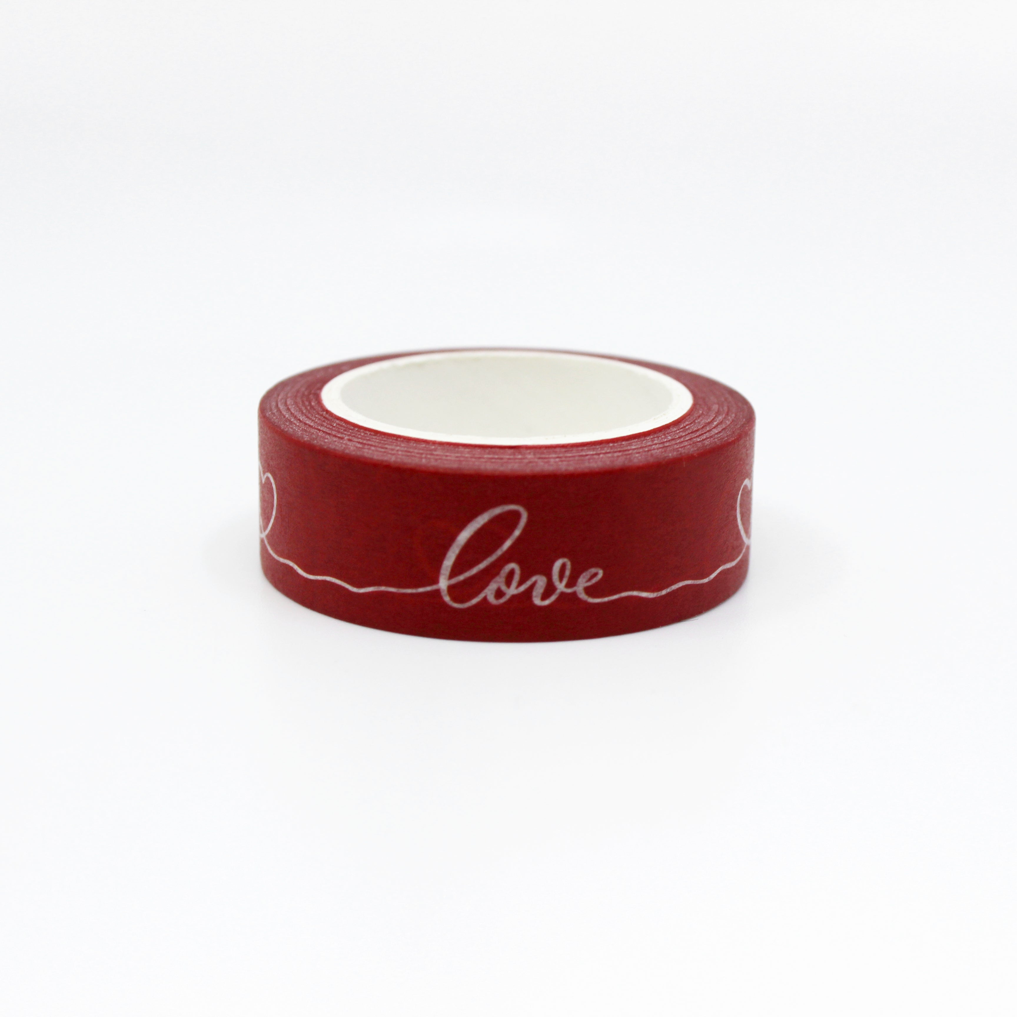 Lettering Script Connected Love and Heart Washi Tape