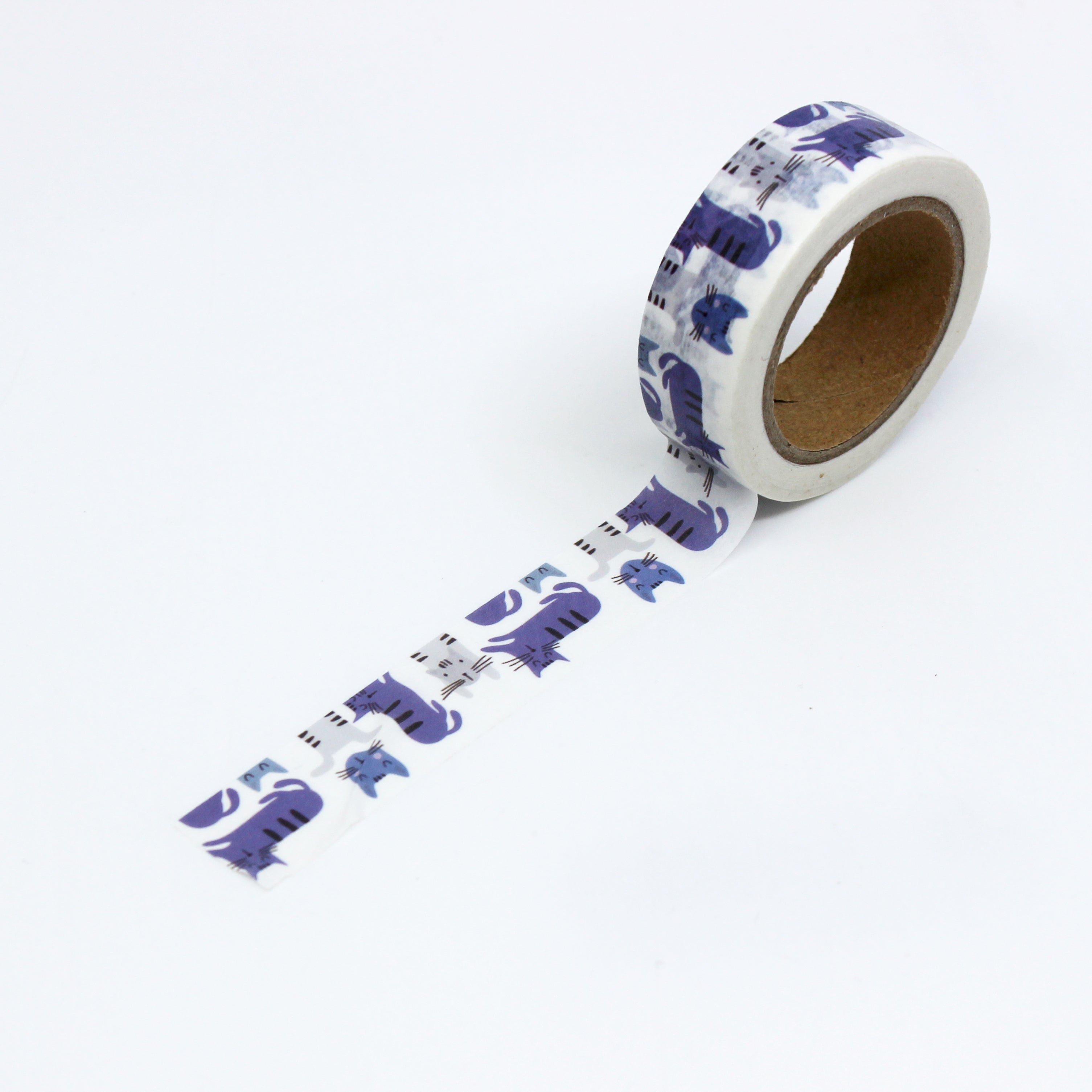 Infuse your crafts with cool feline vibes using our Cool Blue Cat Washi Tape, featuring a stylish cat design in calming shades of blue. Perfect for adding a touch of sophistication to your projects. This tape is sold at BBB Supplies Craft Shop.