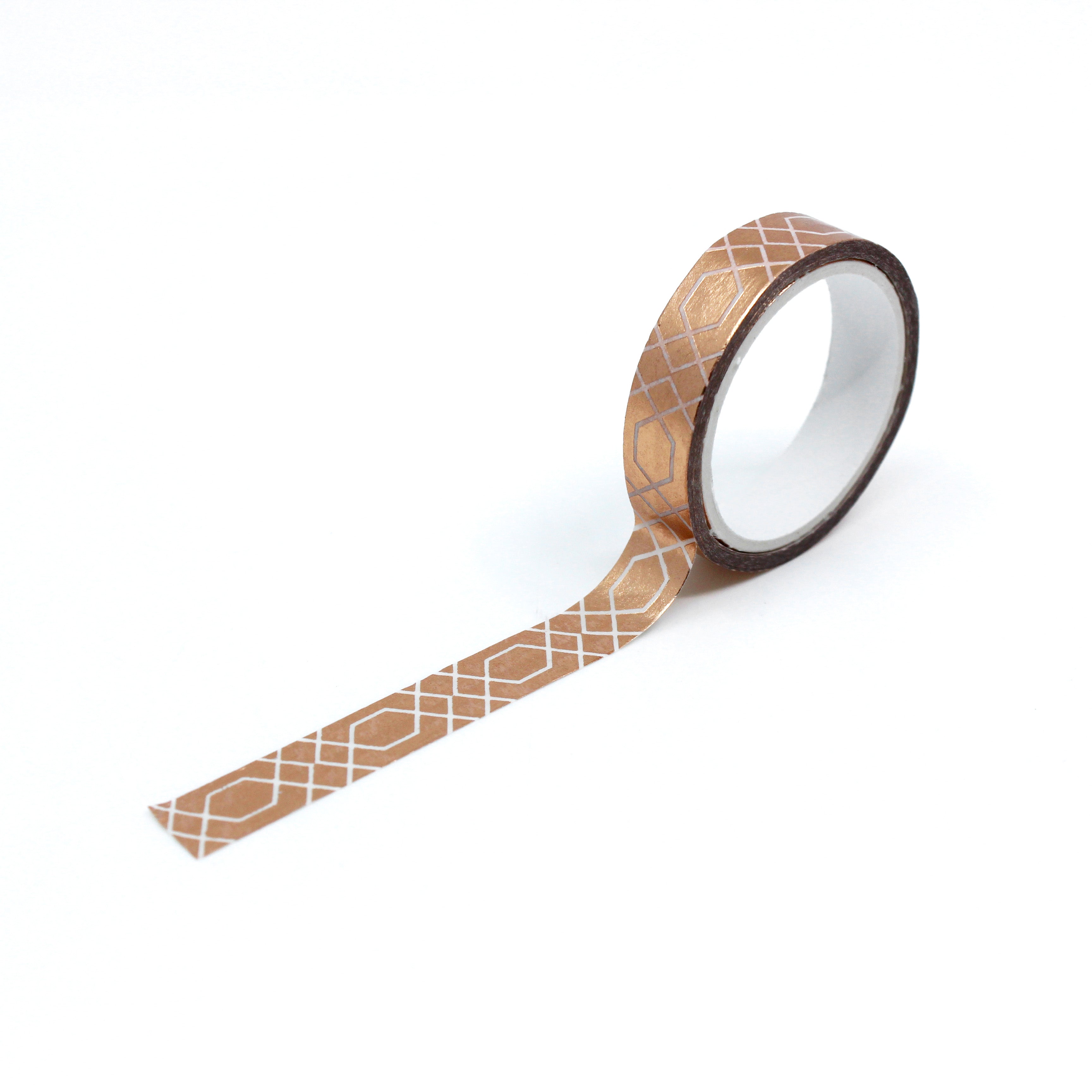 Elevate your crafts with this elegant copper foil washi tape featuring a decorative border scroll design. Perfect for adding a touch of sophistication to your scrapbooking, journaling, or card making projects. This tape is sold at BBB Supplies Craft Shop.