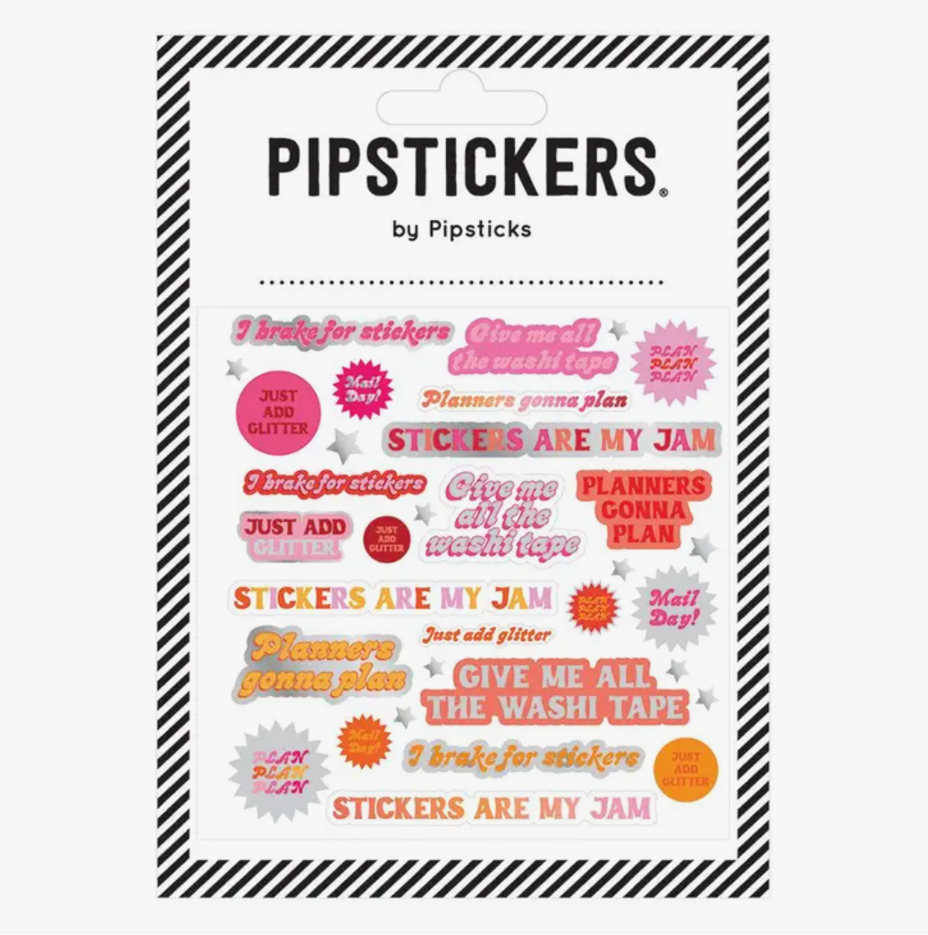 Crafty Planner sticker sheets add positivity to your life with our Colorful Fun Positive Words Sticker Sheets, featuring an array of vibrant and encouraging words. Ideal for brightening up your planner or journal. These stickers are from Pipsticks and sold at BBB Supplies Craft Shop.