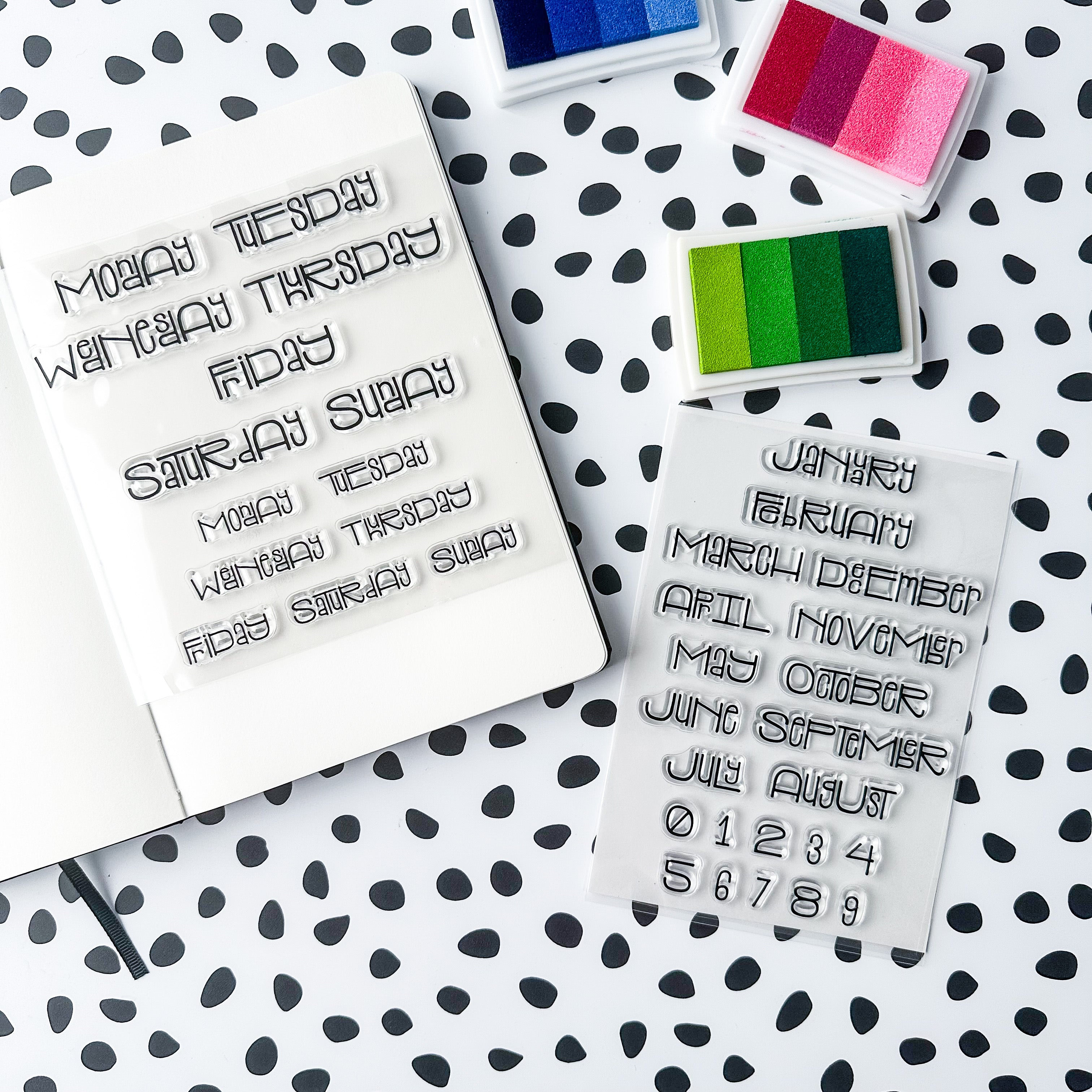 Modern Font Monthly Planner Stamps