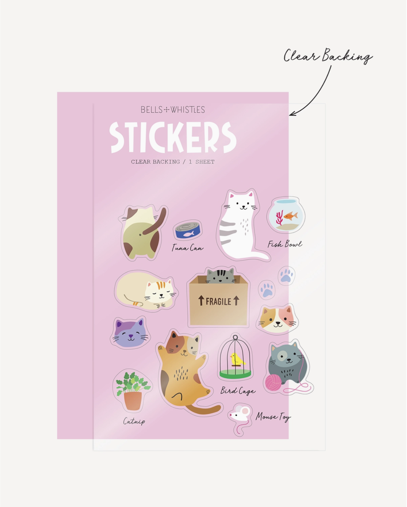 Decorative cat-themed stickers for planners, scrapbooks, and stationery projects