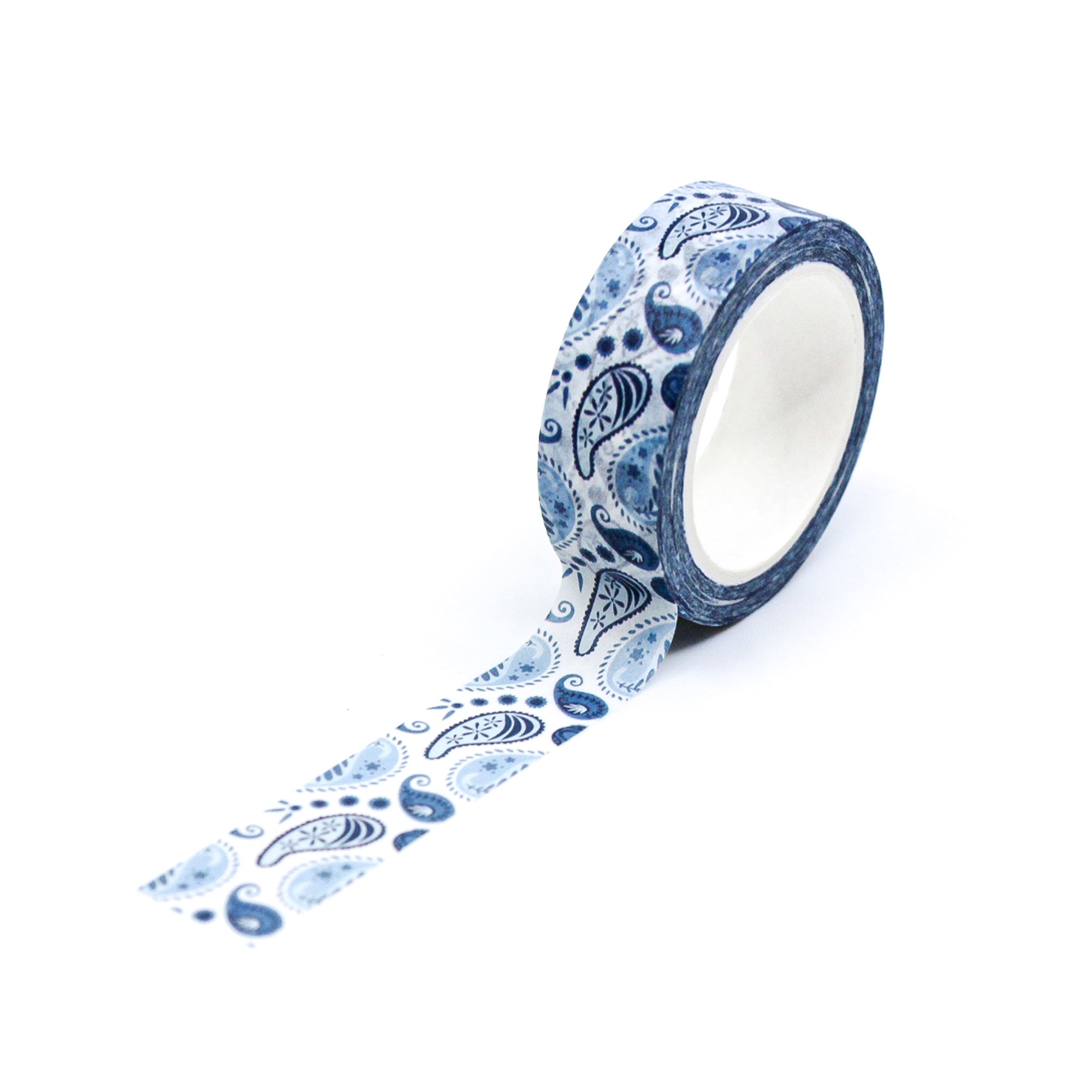 Elevate your crafts with our Embroidery Blue Paisley Washi Tape, featuring a intricate paisley pattern in shades of blue. Ideal for adding a touch of intricate elegance to your projects. This tape is from Maylay Co. and sold at BBB Supplies Craft Shop.