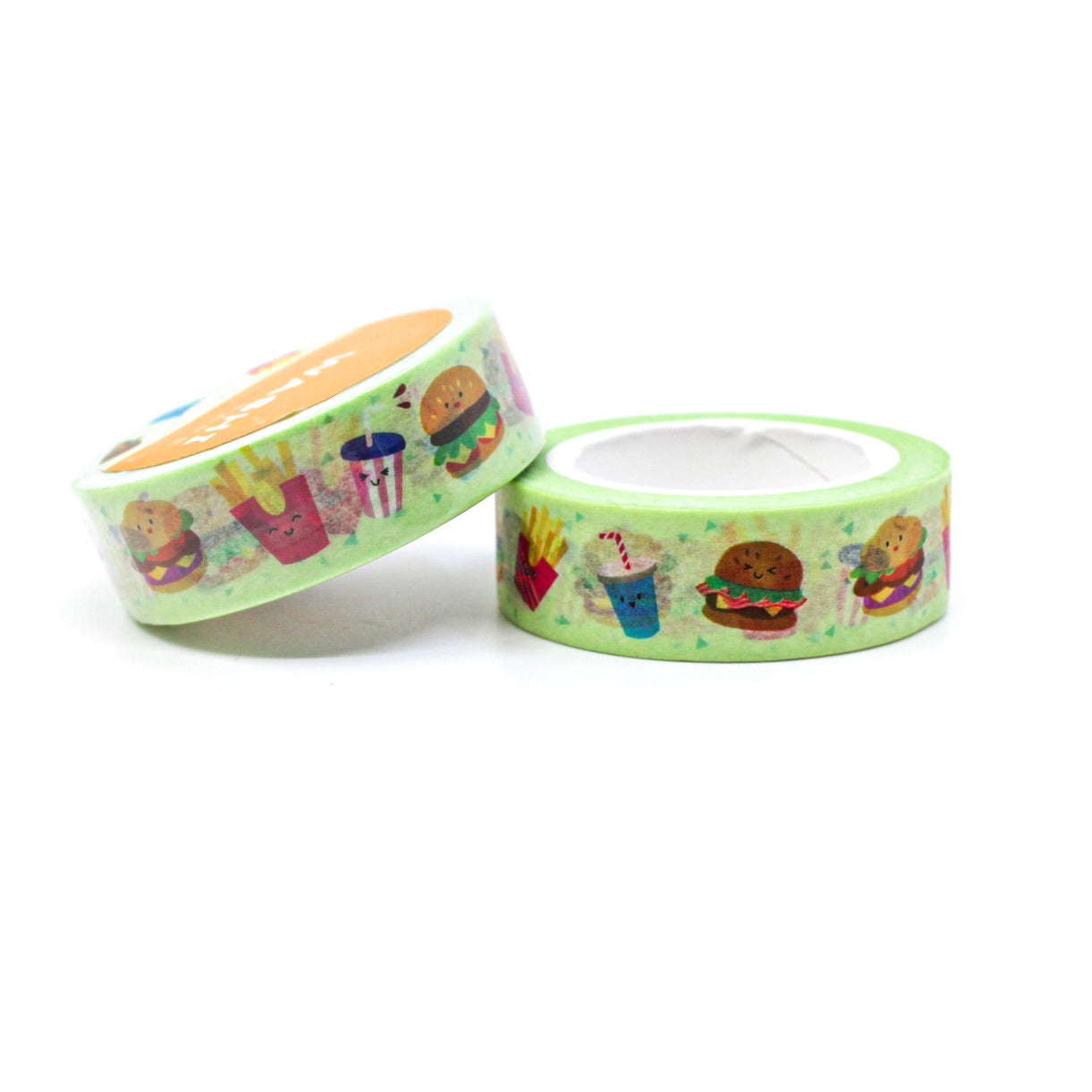 Satisfy your creative appetite with our Fast Food Hamburger and Fries Washi Tape, featuring mouthwatering burger and french fries illustrations. Perfect for adding a fun and delicious touch to your projects. This tape is designed by Girl of All Work and sold at BBB Supplies Craft Shop.