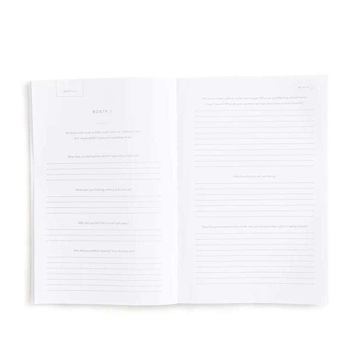 This fertility journal offer prompts to help you write about your struggle and work through the process of the disappointment of the fertility at your pace. This journal is from promptly and sold at BBB Supplies Craft Shop.